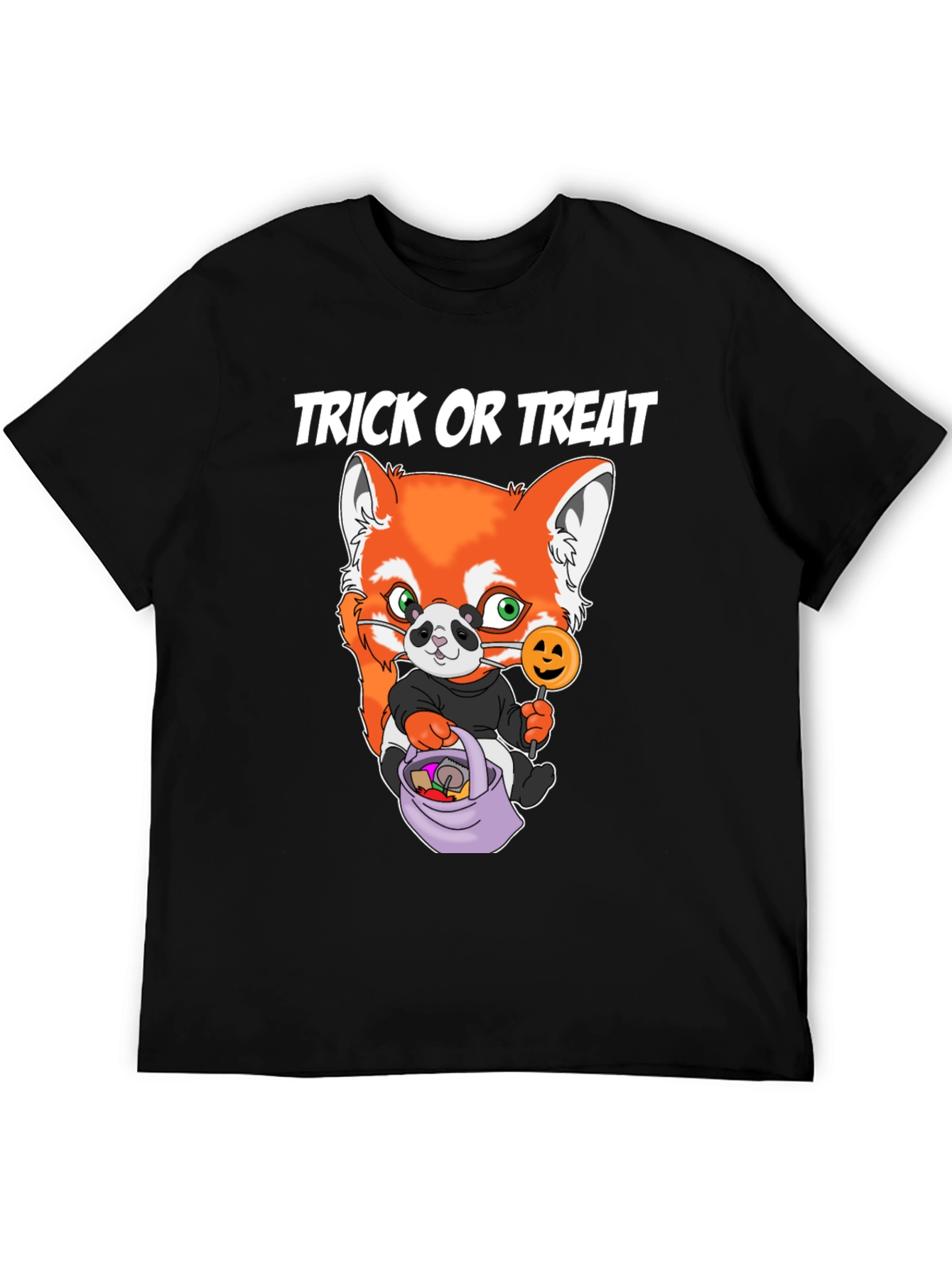 Halloween Trick or Treat Red Panda Graphic Tee