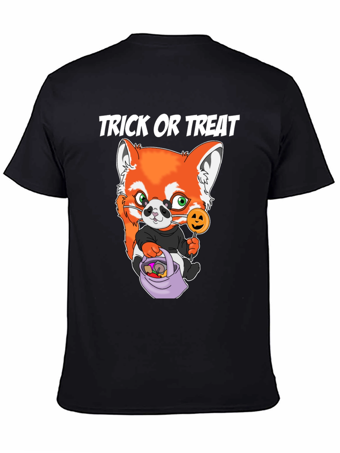 Halloween Trick or Treat Red Panda Graphic Tee