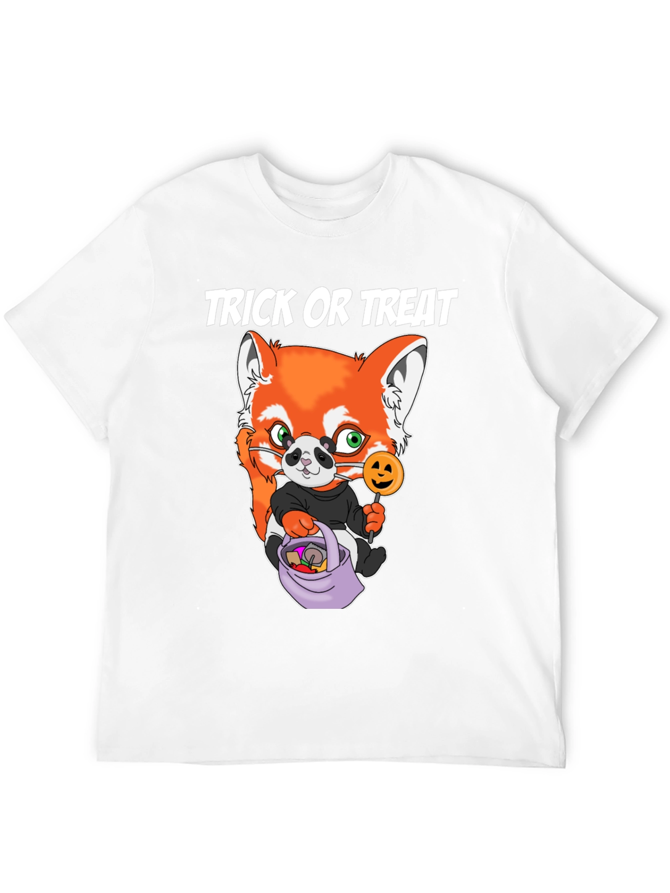 Halloween Trick or Treat Red Panda Graphic Tee