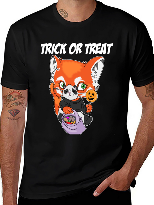 Halloween Trick or Treat Red Panda Graphic Tee