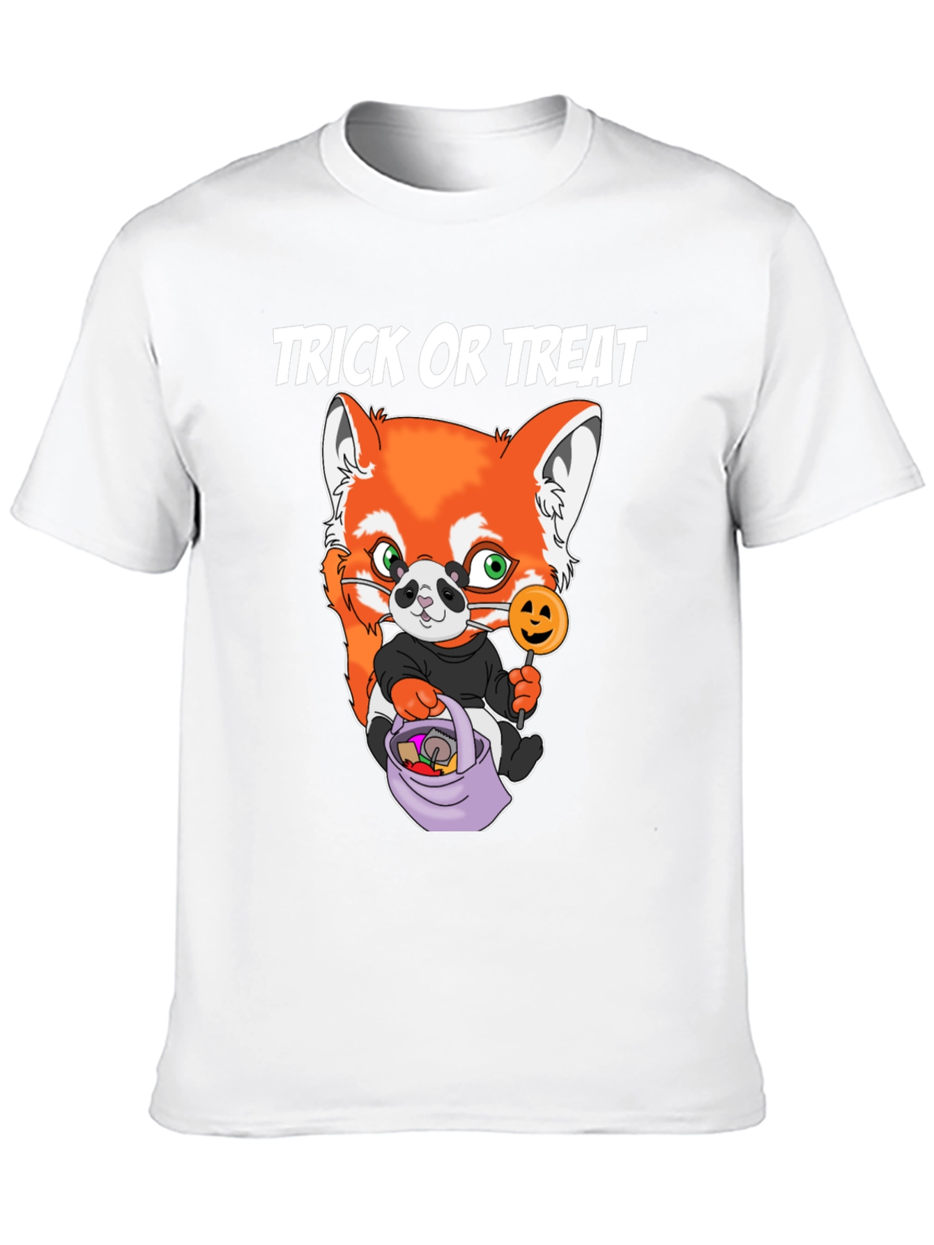 Halloween Trick or Treat Red Panda Graphic Tee