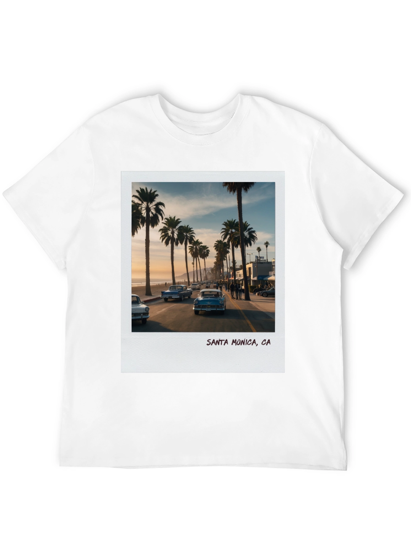 Santa Monica CA Palm Tree Graphic T-Shirt