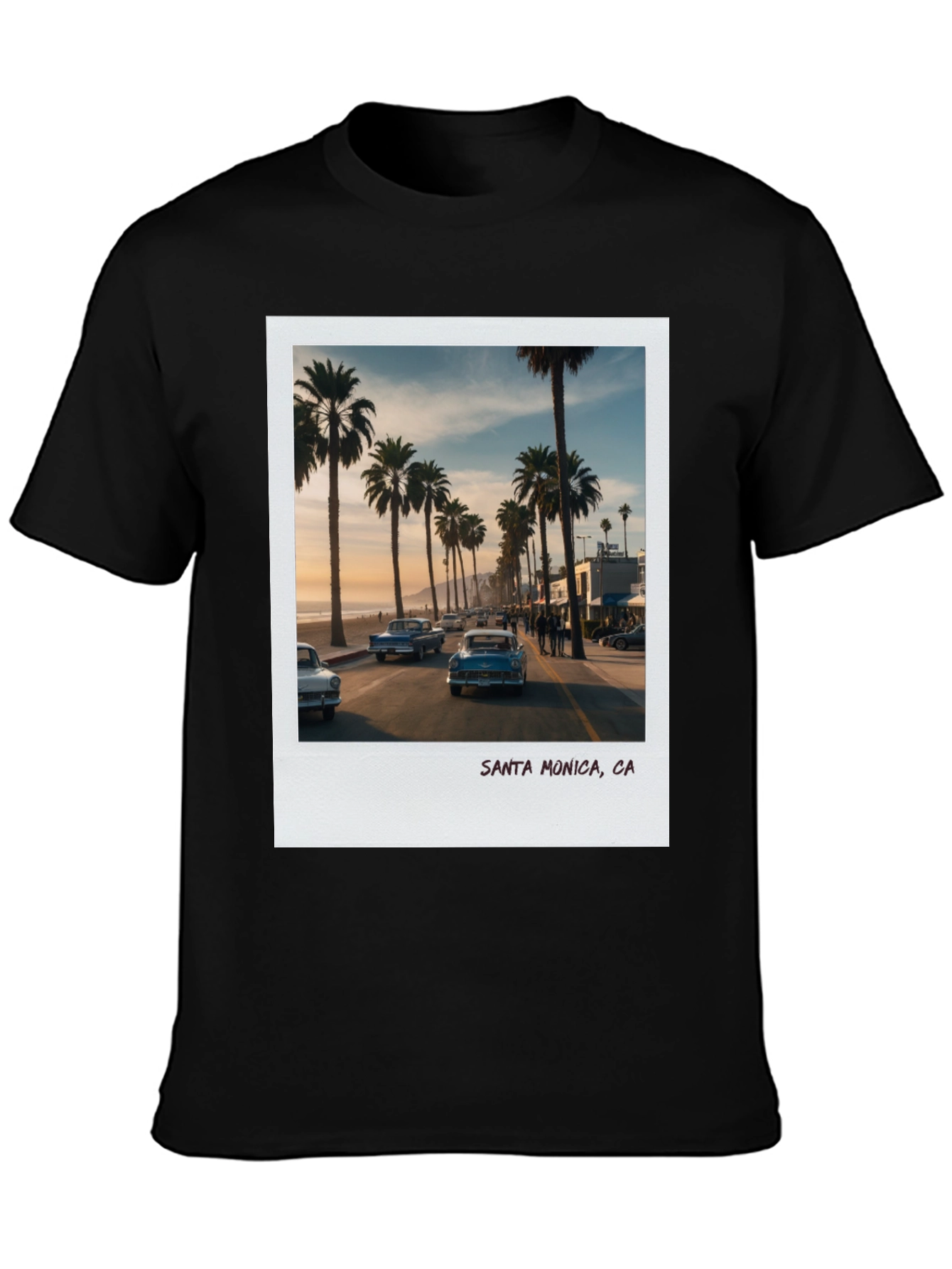 Santa Monica CA Palm Tree Graphic T-Shirt