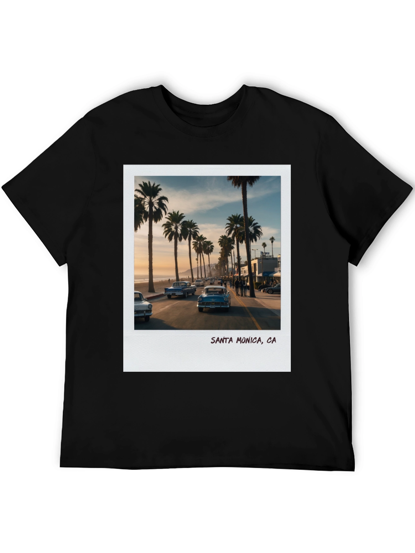 Santa Monica CA Palm Tree Graphic T-Shirt