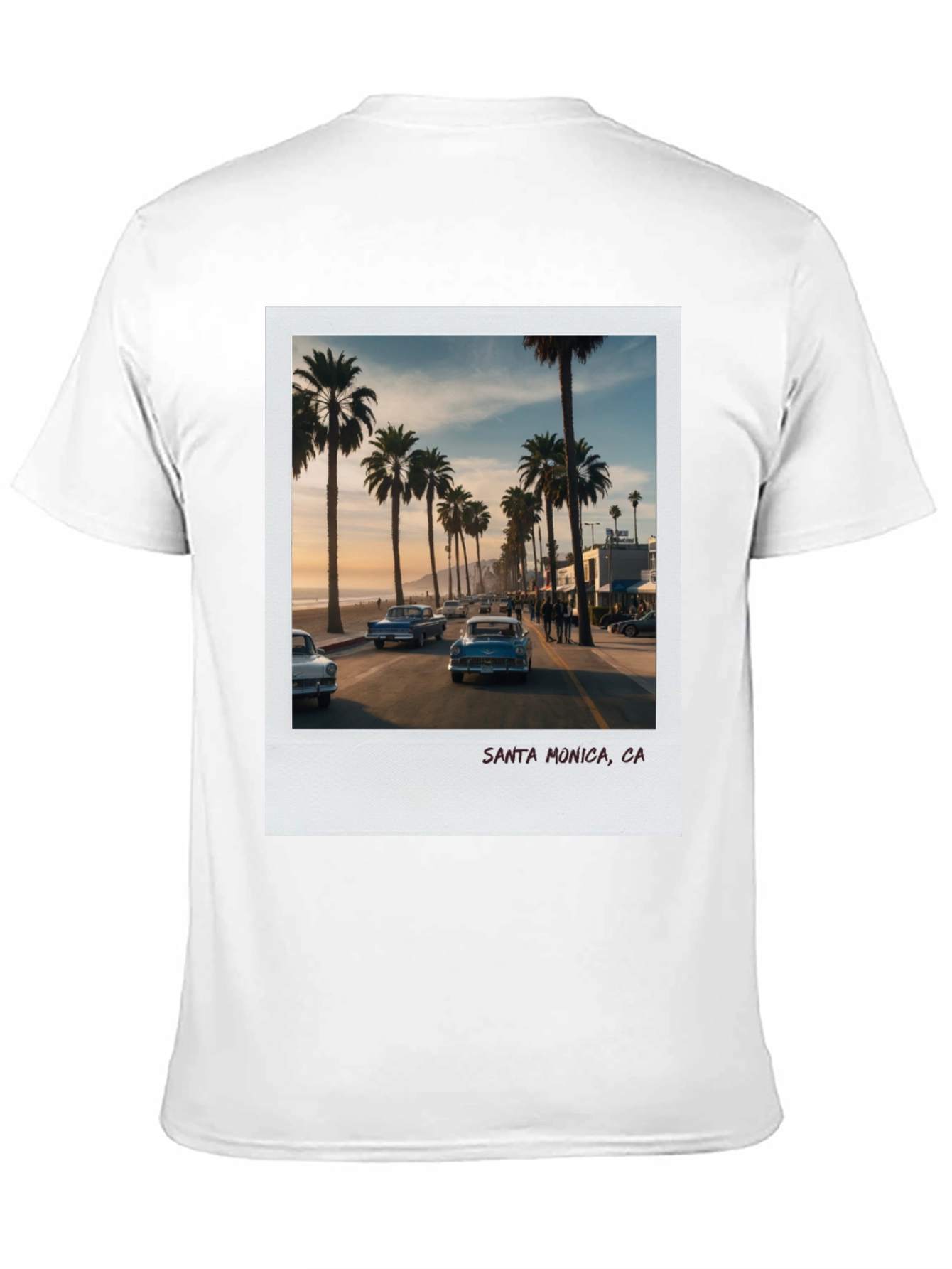 Santa Monica CA Palm Tree Graphic T-Shirt