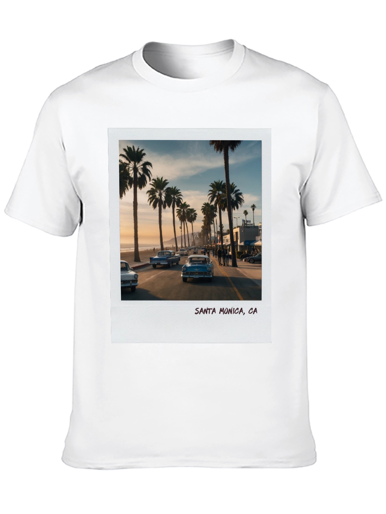 Santa Monica CA Palm Tree Graphic T-Shirt