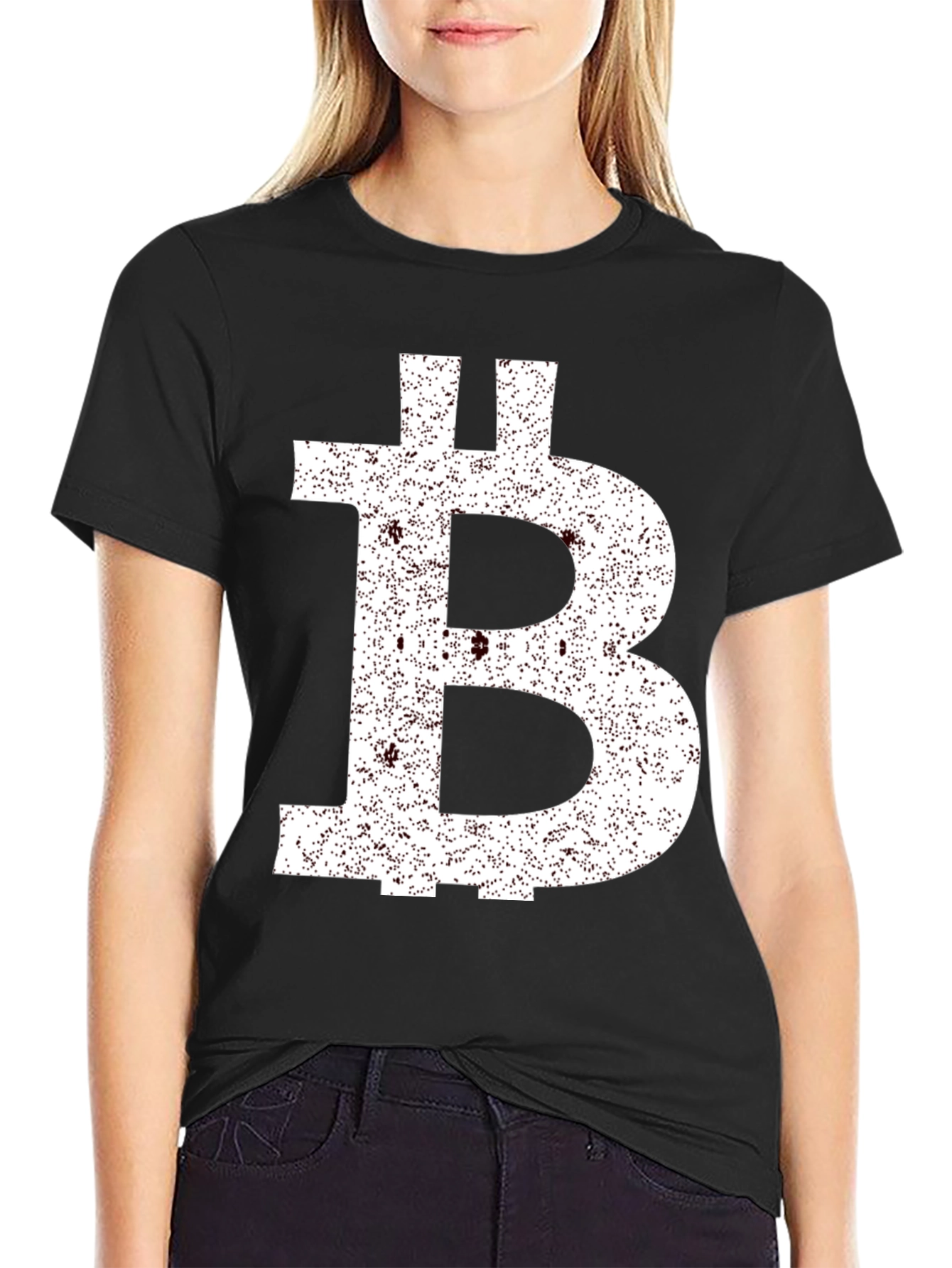 Bitcoin B Logo Black Graphic T-Shirt