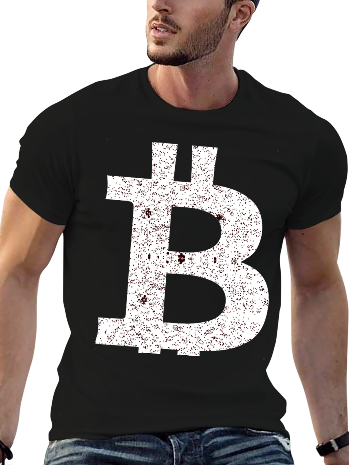 Bitcoin B Logo Black Graphic T-Shirt