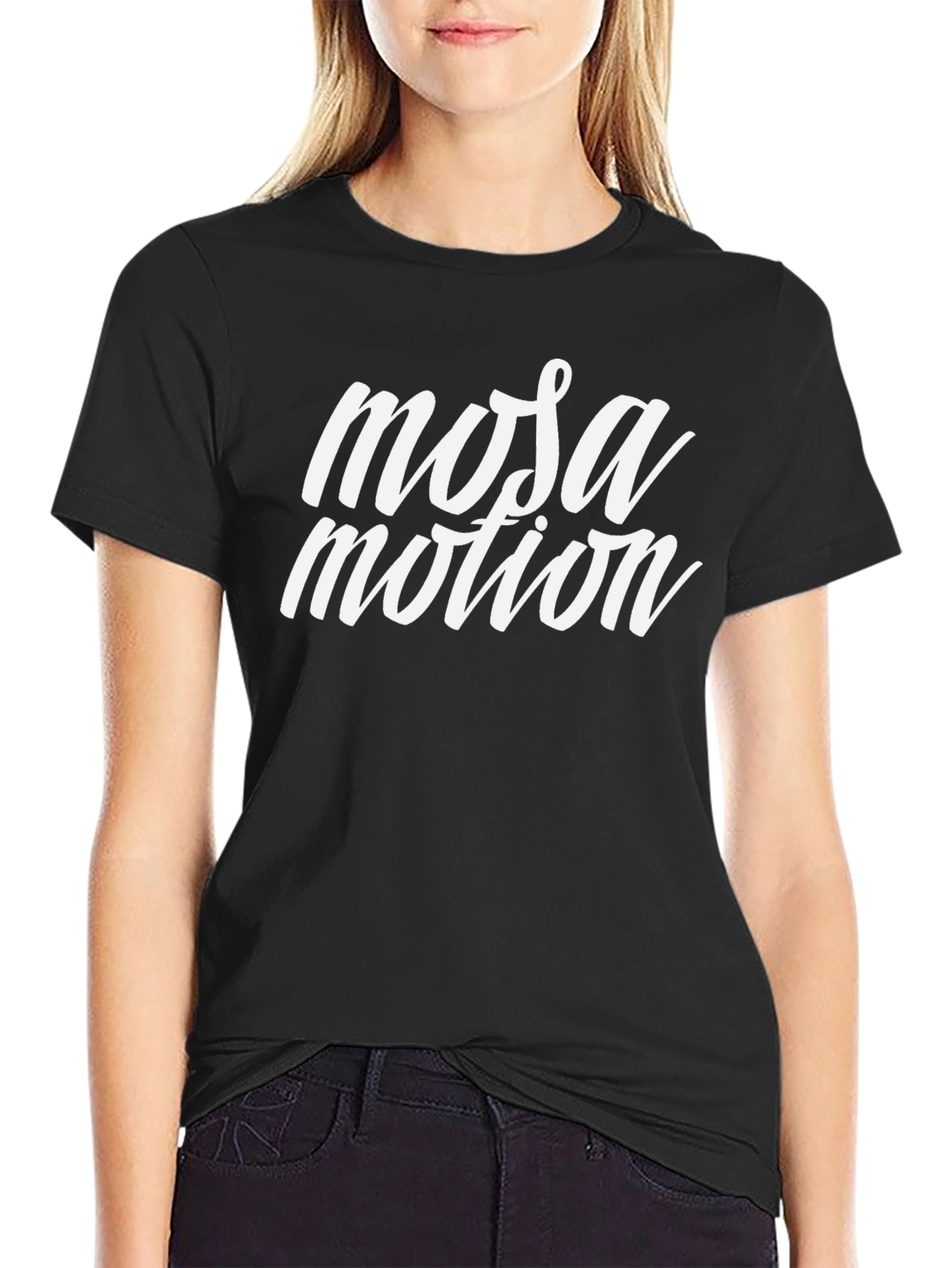 Mosa Motion Graphic Tee - Stylish Black Cotton T-Shirt