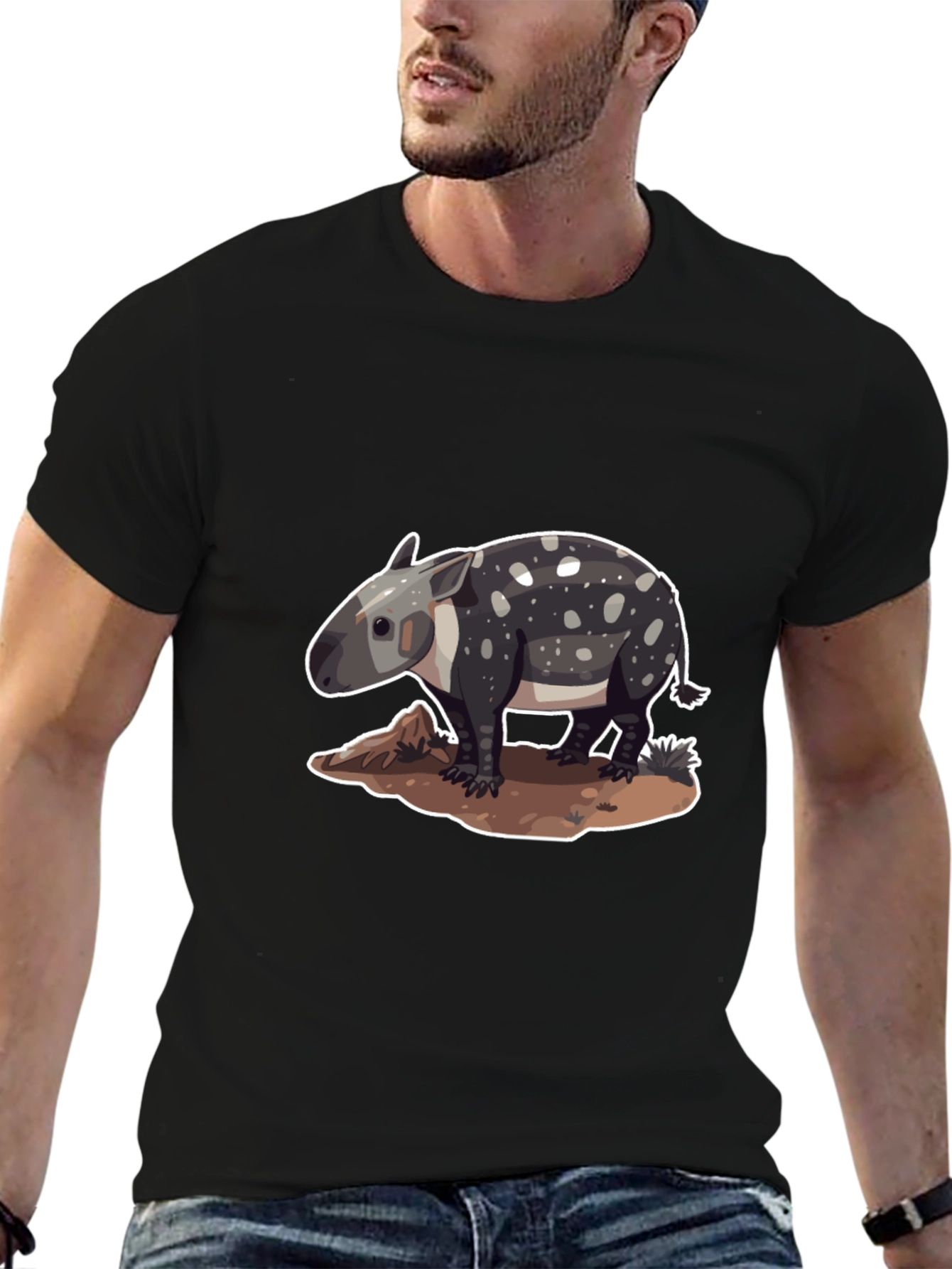 Black Tapir Graphic Tee - Unique Animal Design