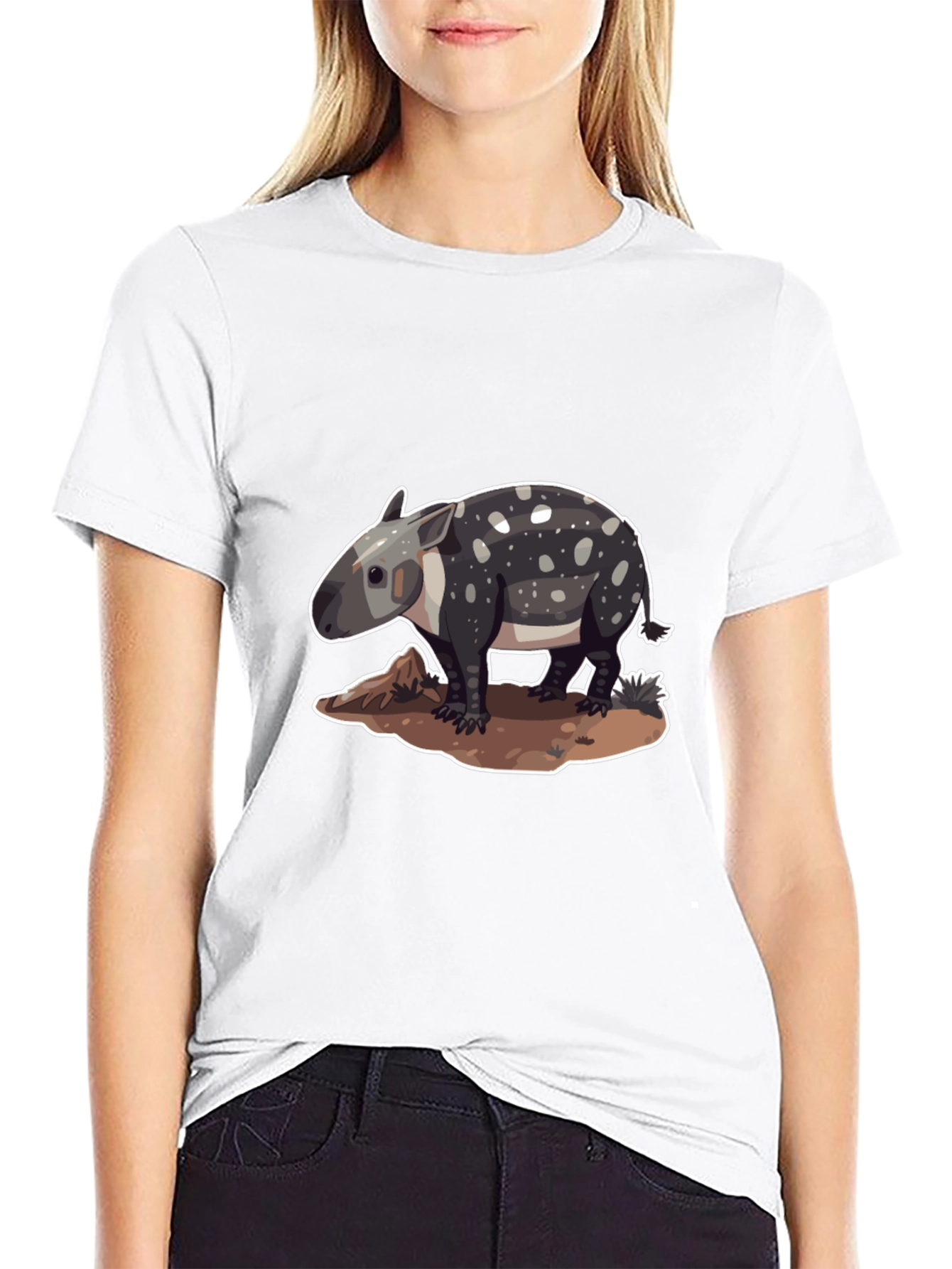 Black Tapir Graphic Tee - Unique Animal Design