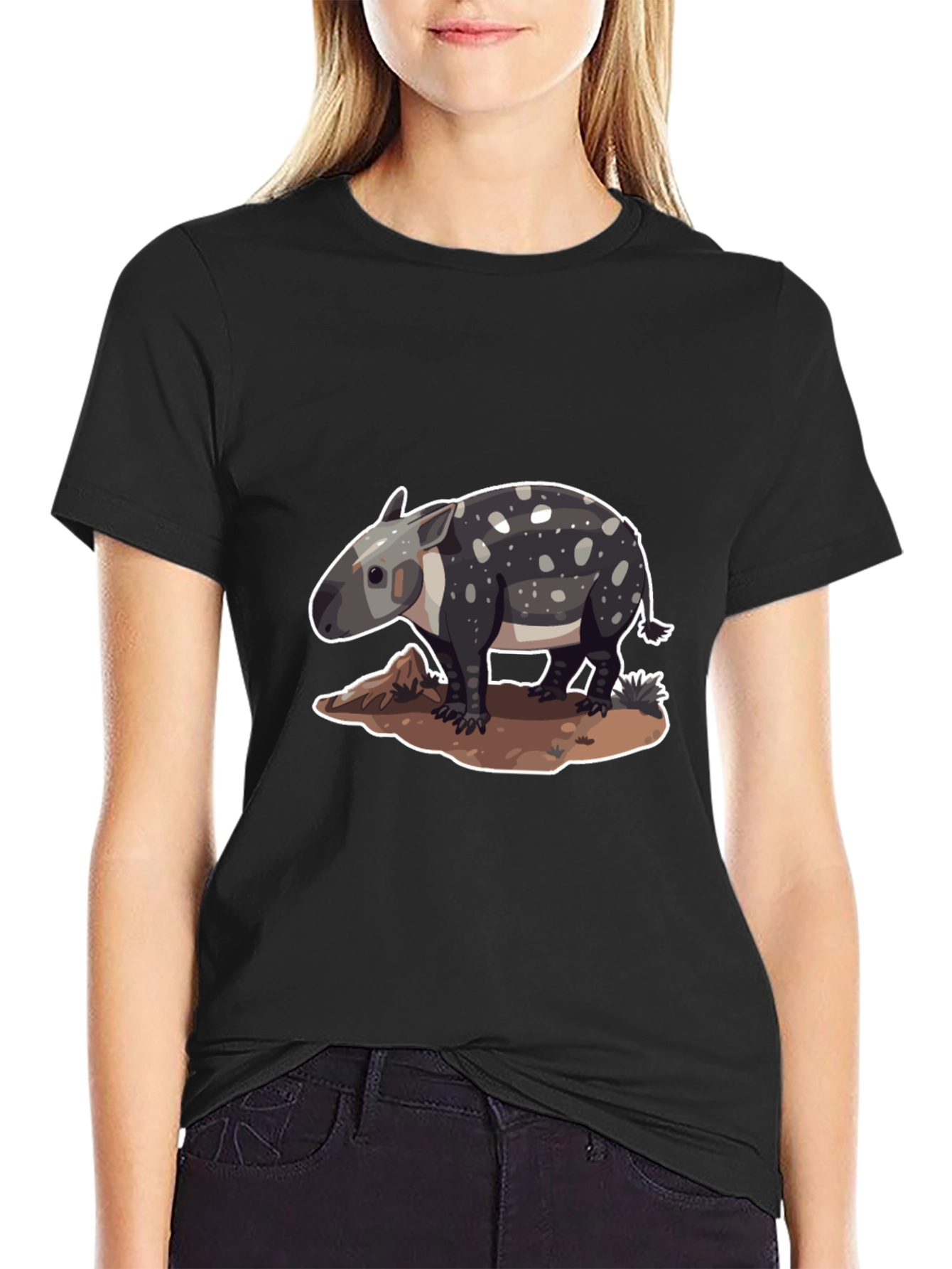 Black Tapir Graphic Tee - Unique Animal Design