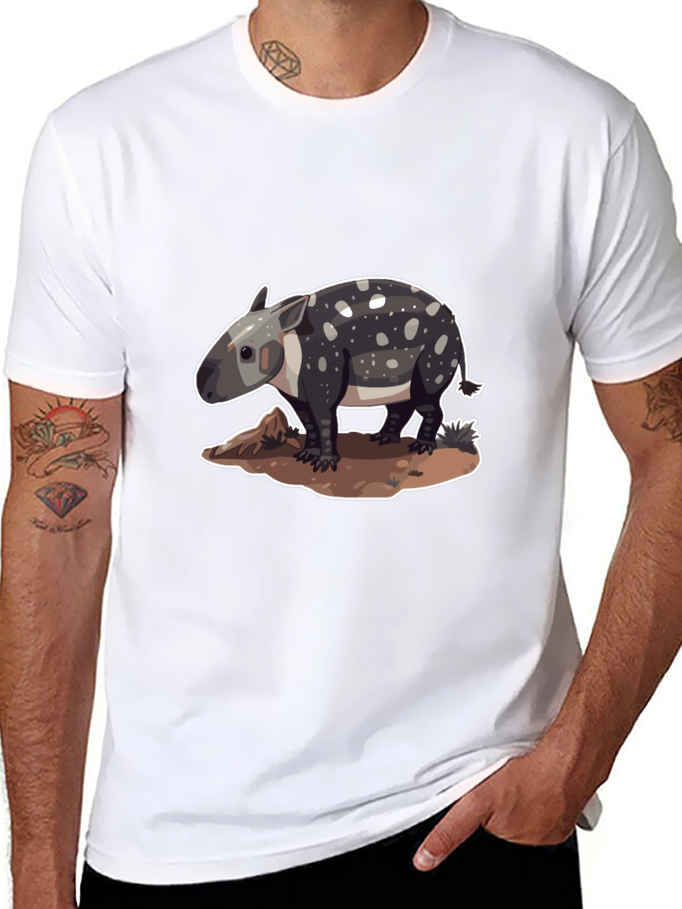 Black Tapir Graphic Tee - Unique Animal Design