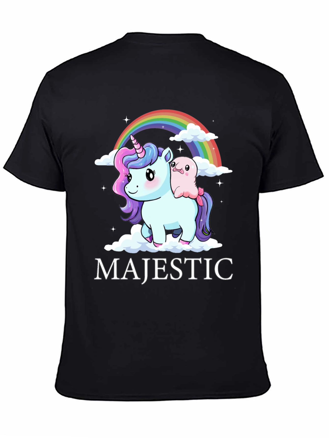 Majestic Unicorn & Friend Black T-Shirt