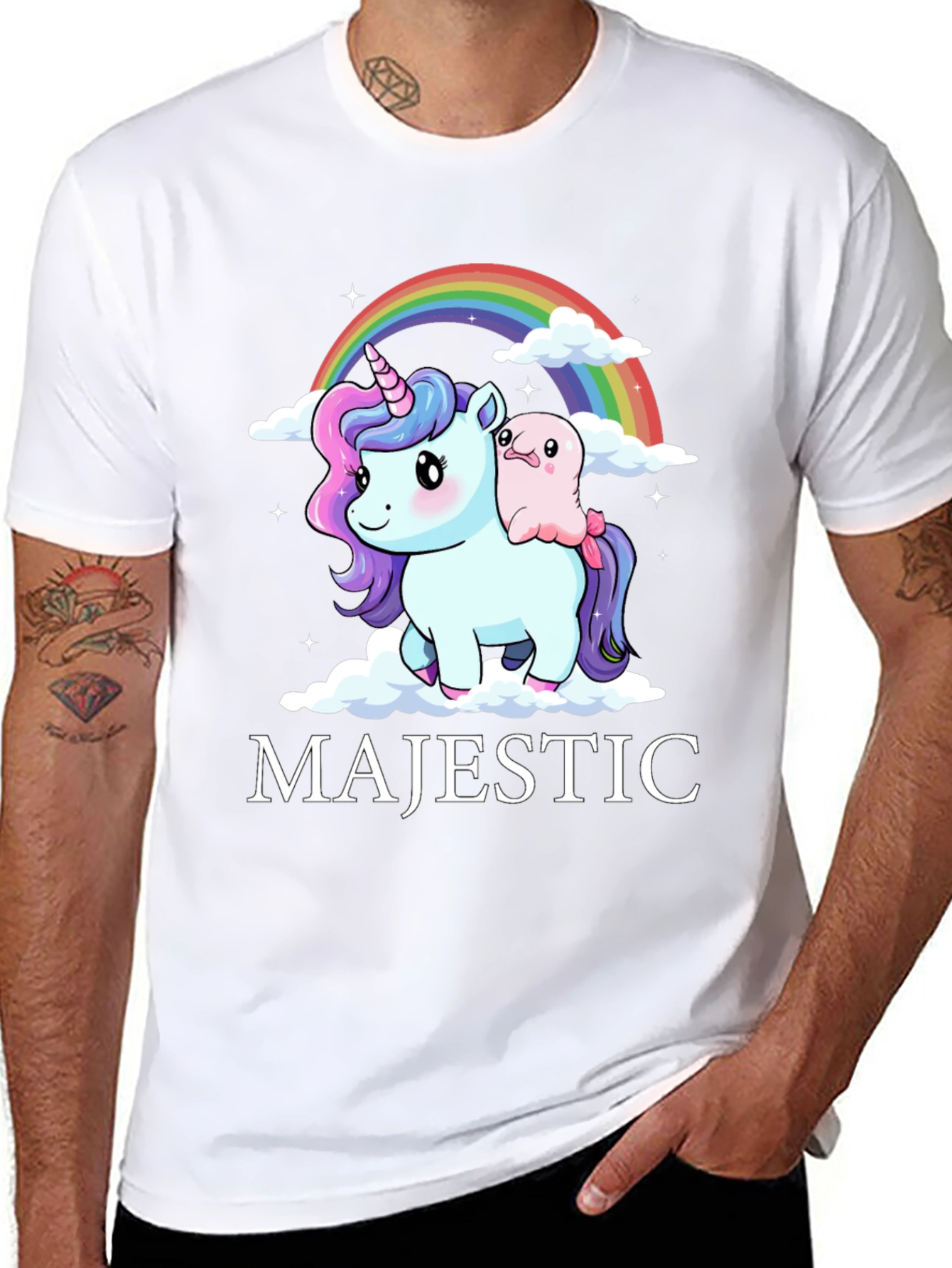 Majestic Unicorn & Friend Black T-Shirt