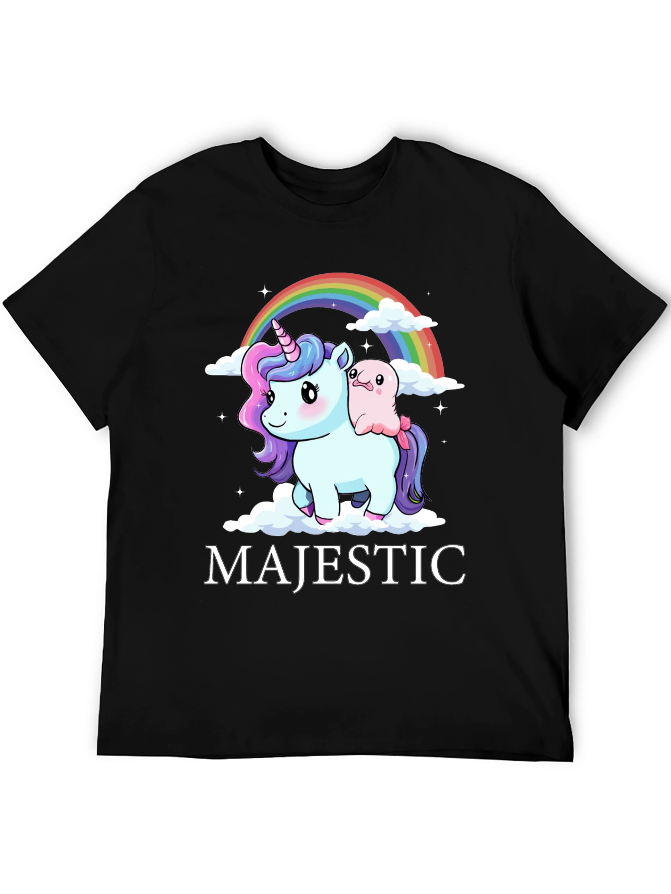 Majestic Unicorn & Friend Black T-Shirt