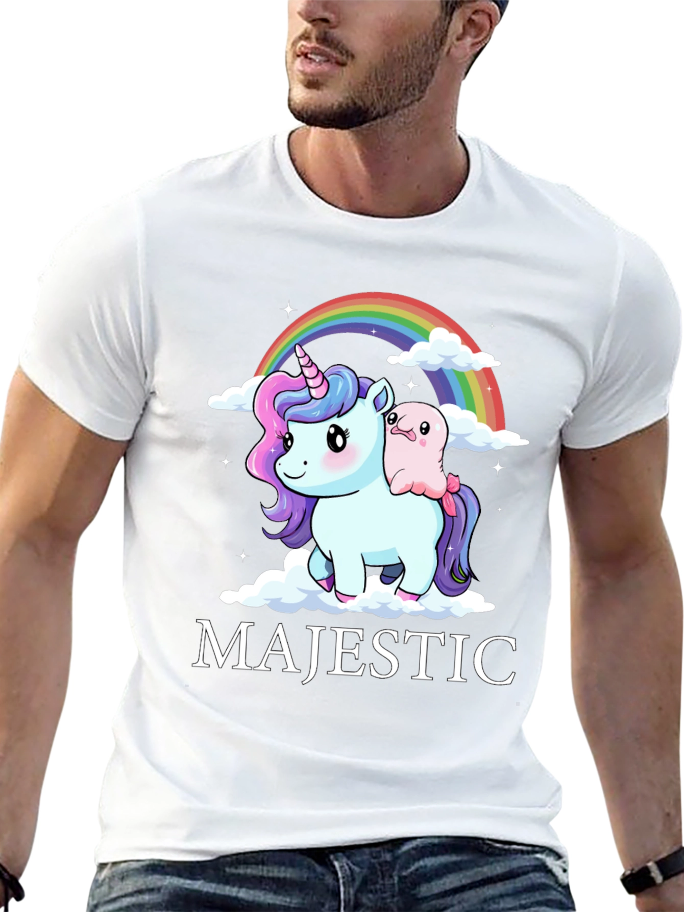 Majestic Unicorn & Friend Black T-Shirt