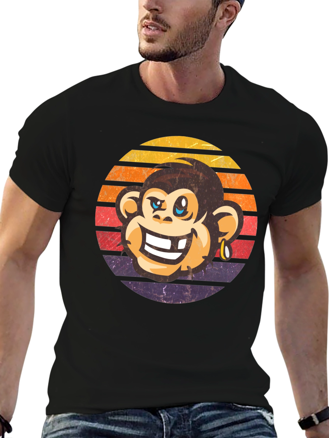 Retro Monkey Graphic Tee - Funny Monkey Shirt
