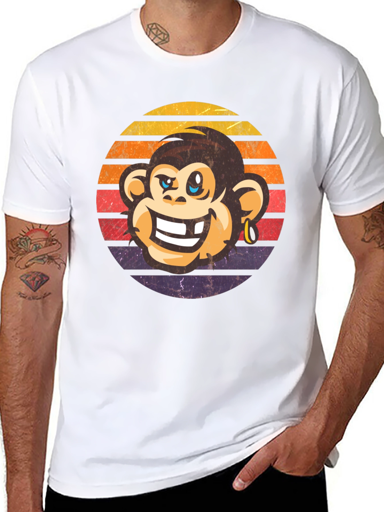 Retro Monkey Graphic Tee - Funny Monkey Shirt