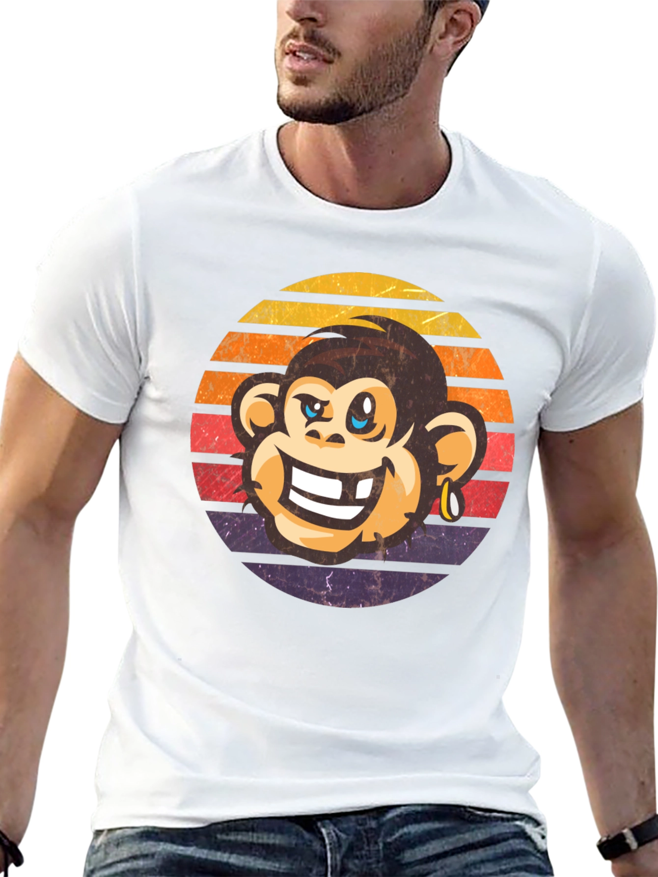 Retro Monkey Graphic Tee - Funny Monkey Shirt