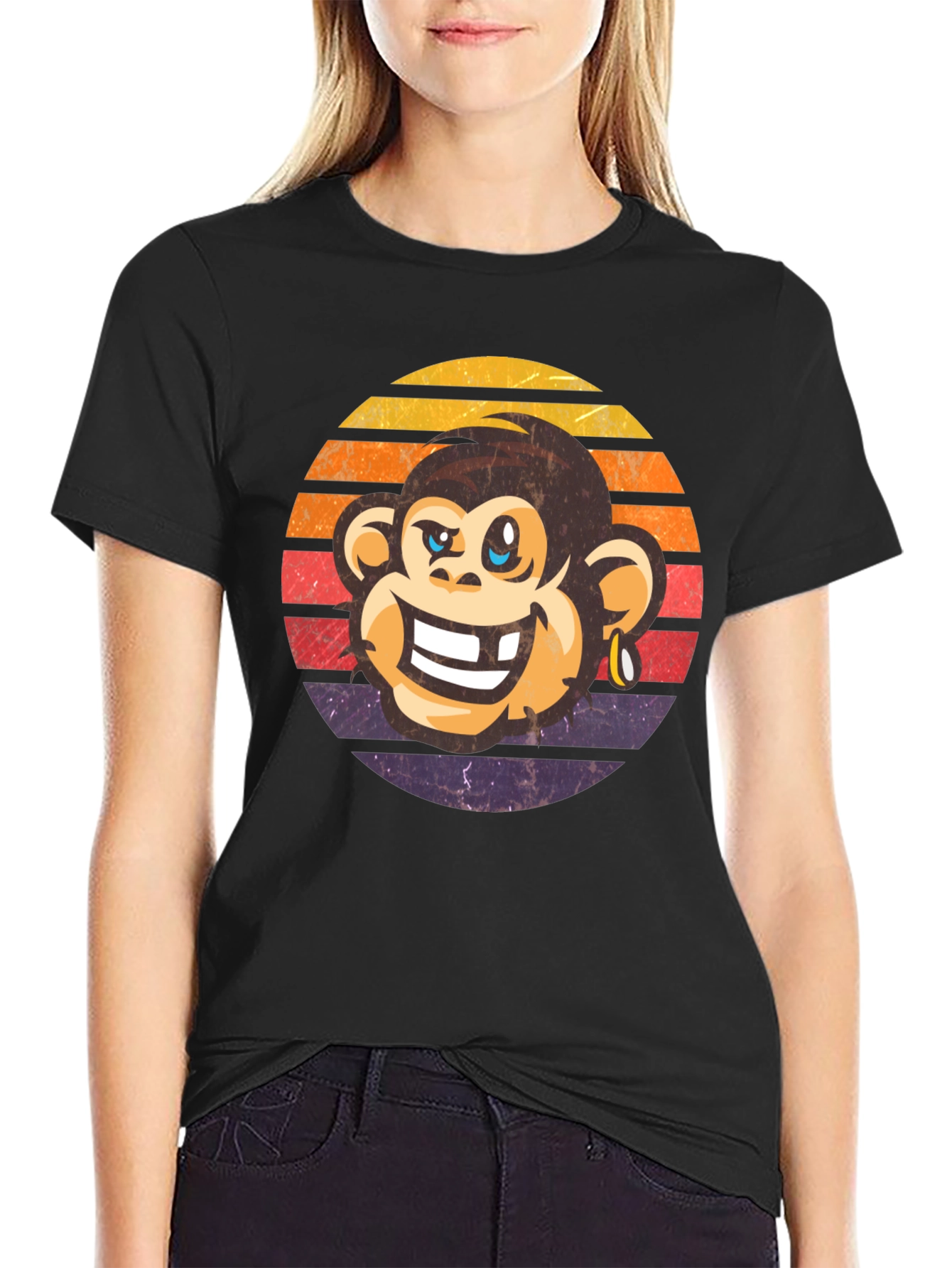 Retro Monkey Graphic Tee - Funny Monkey Shirt