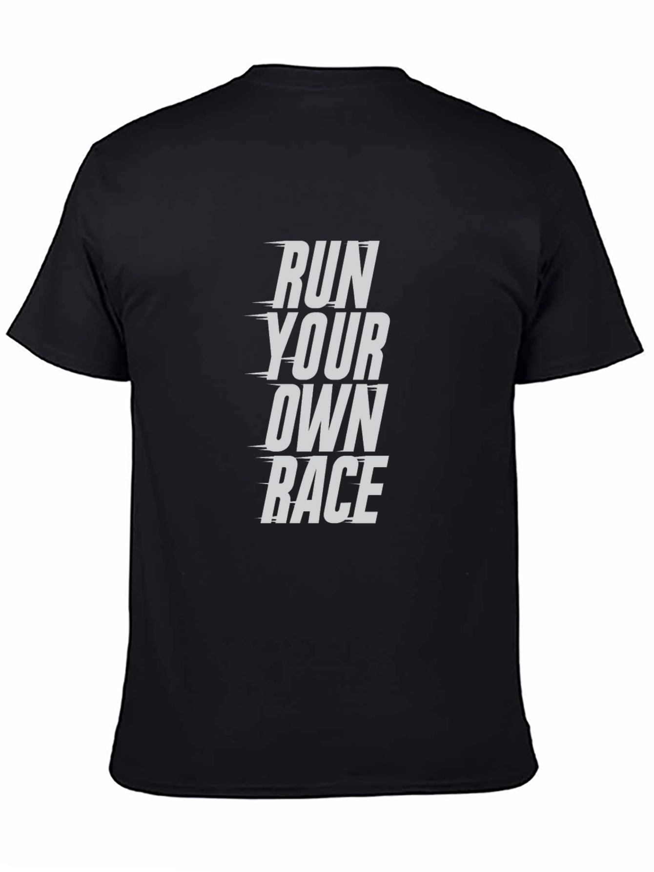 Run Your Own Race Graphic Tee - Black Cotton