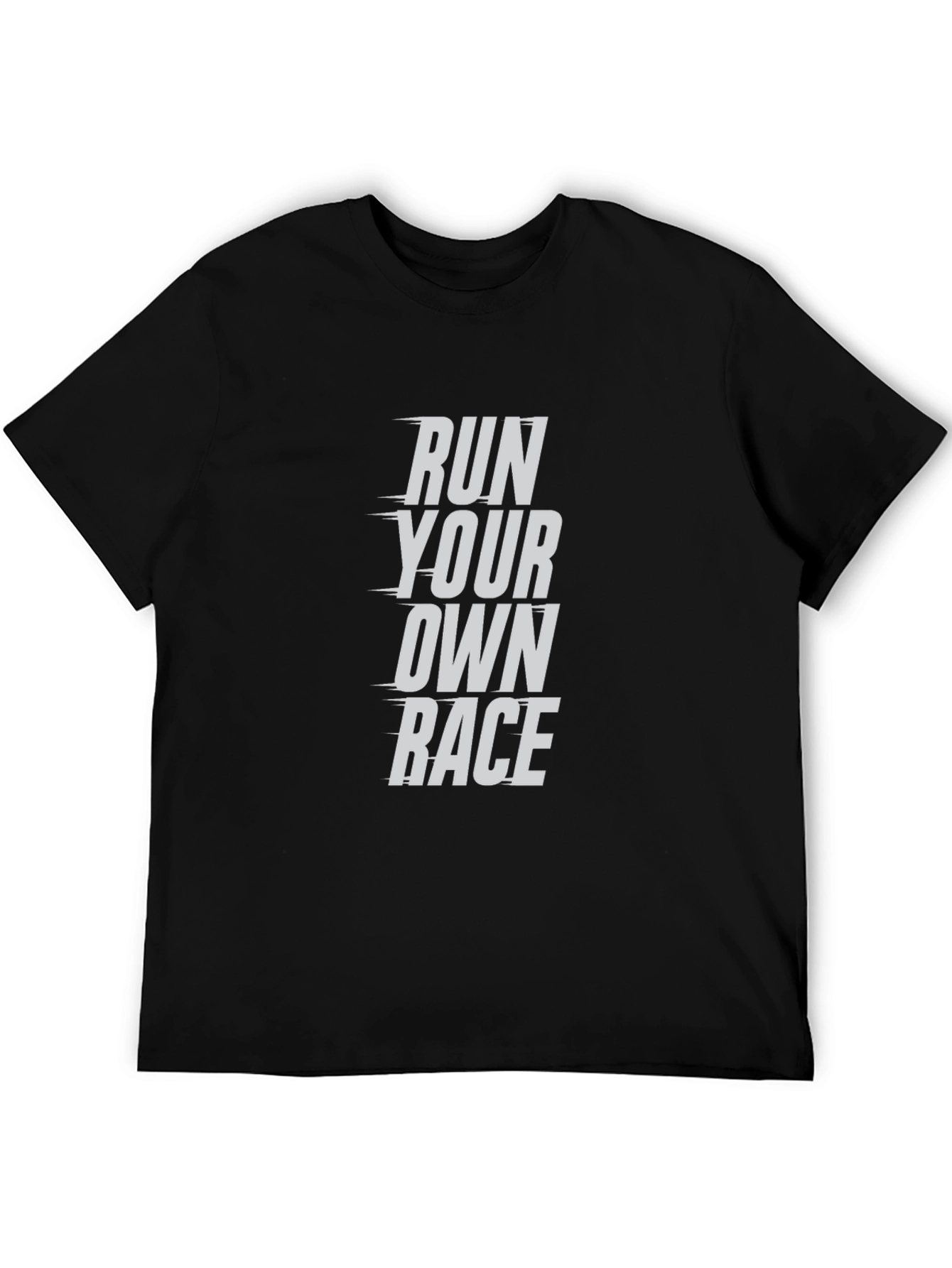 Run Your Own Race Graphic Tee - Black Cotton