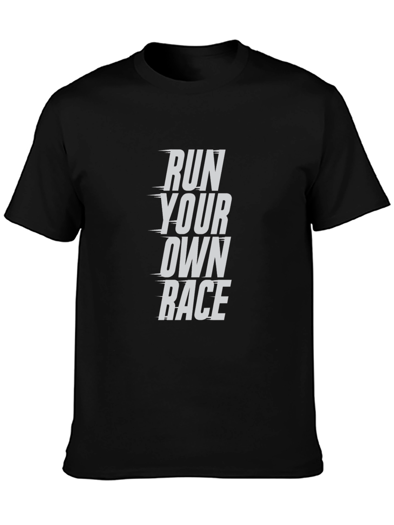 Run Your Own Race Graphic Tee - Black Cotton