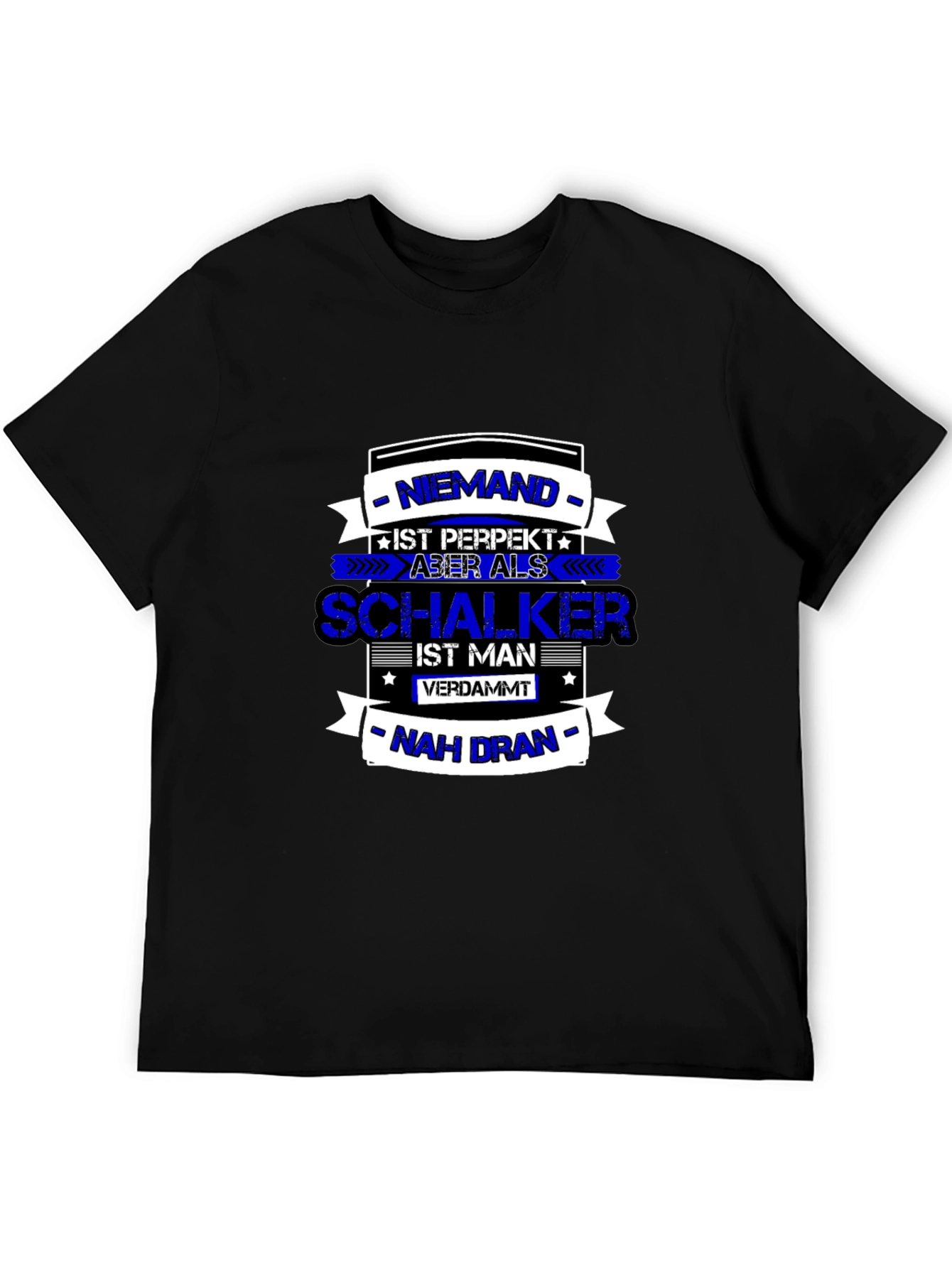 Schalke Fan T-Shirt - Almost Perfect Mens Black Tee