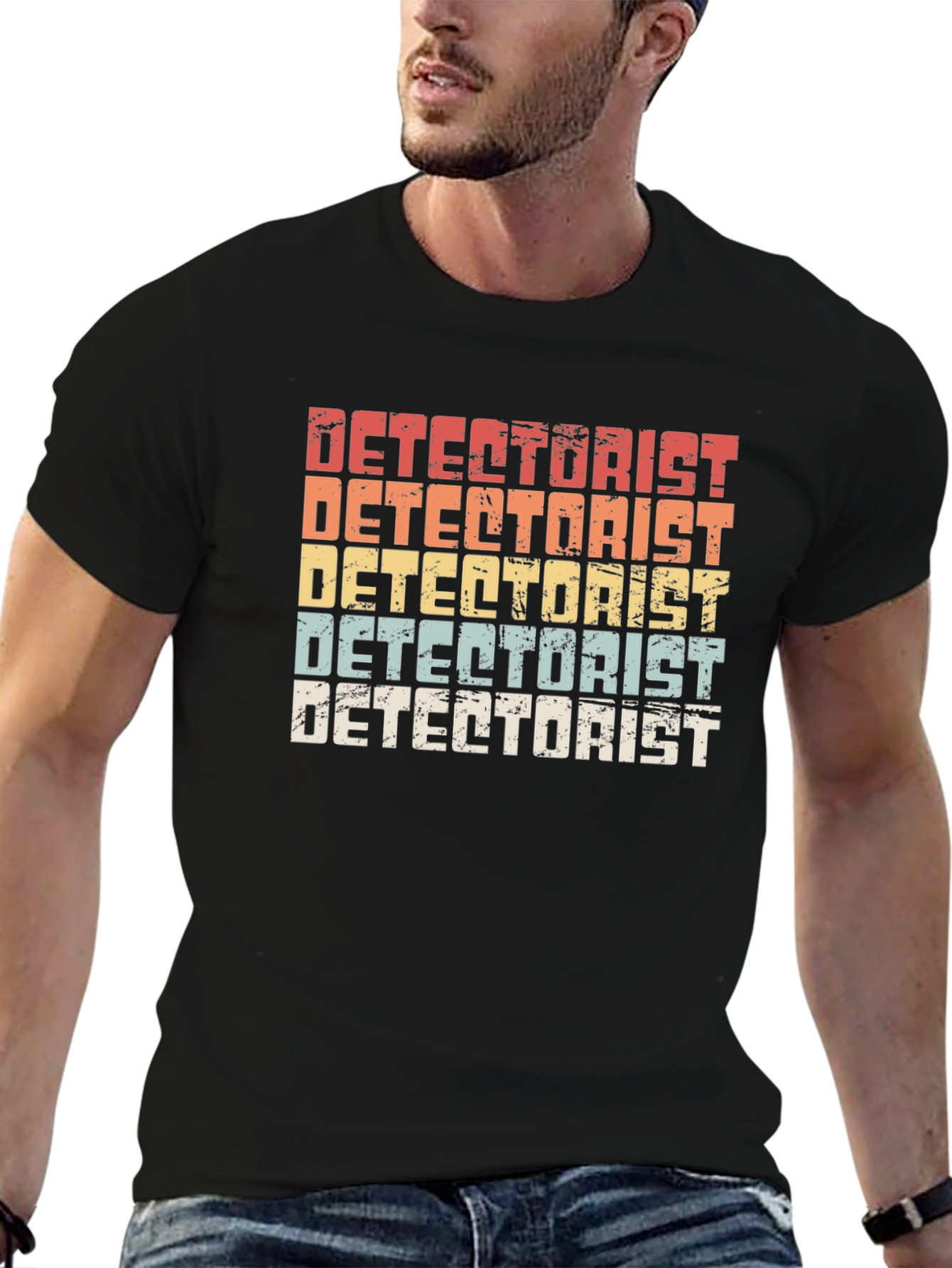 Detectorist Retro Style Black T-Shirt