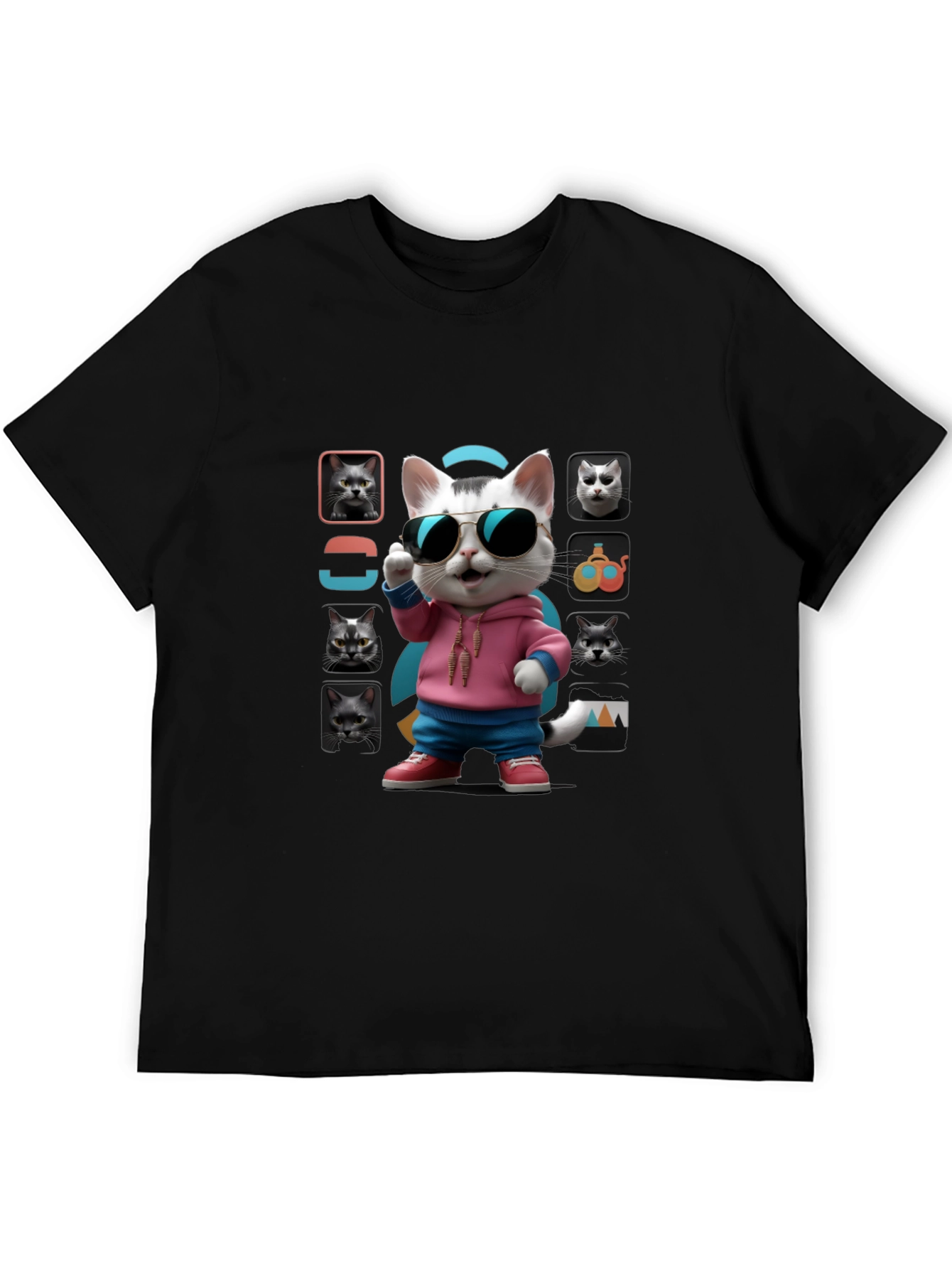 Cool Cat Graphic Tee - Unique Design