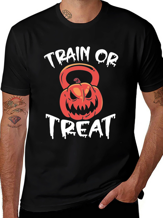 Train or Treat Halloween Kettlebell T-Shirt