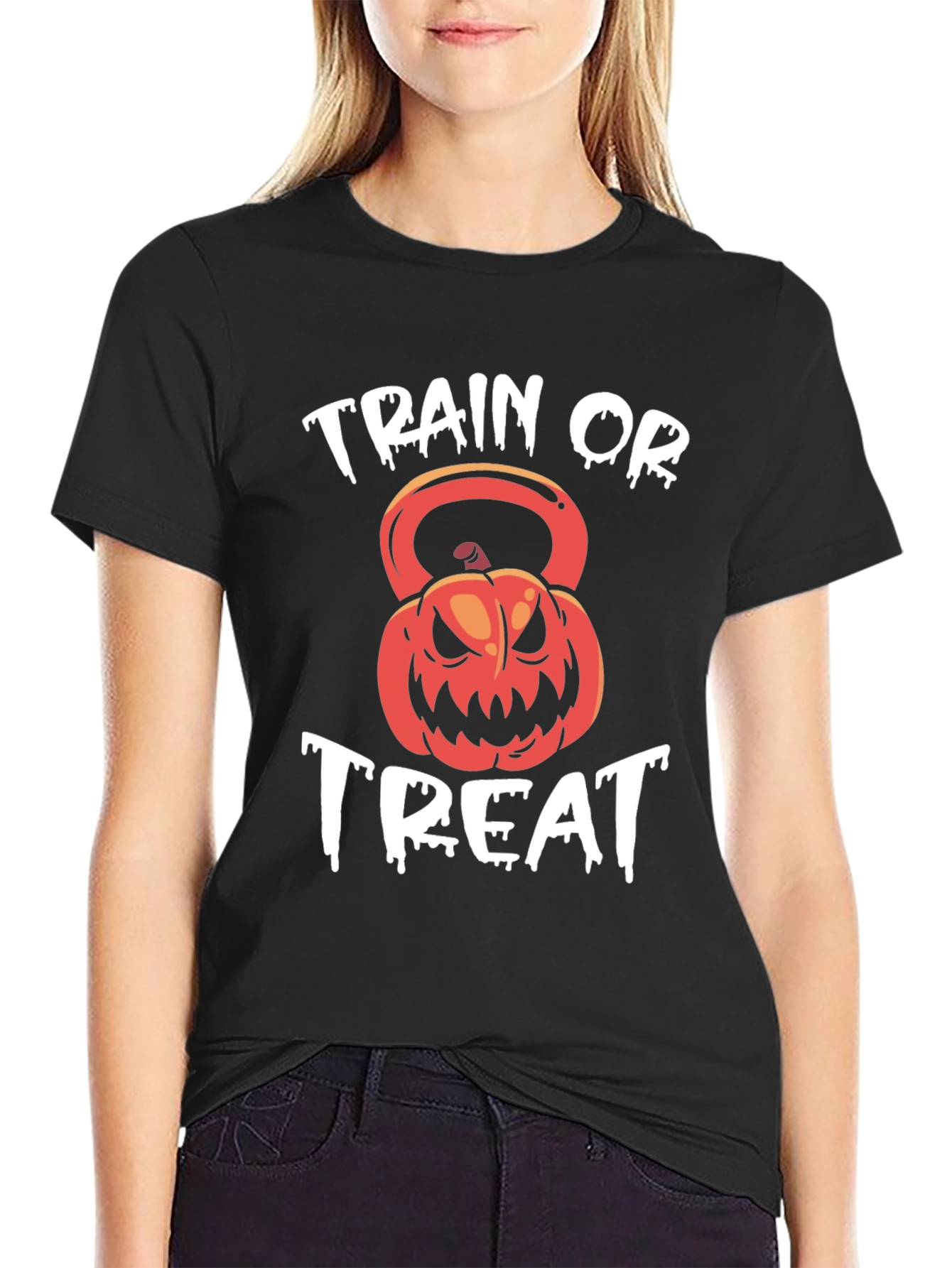Train or Treat Halloween Kettlebell T-Shirt