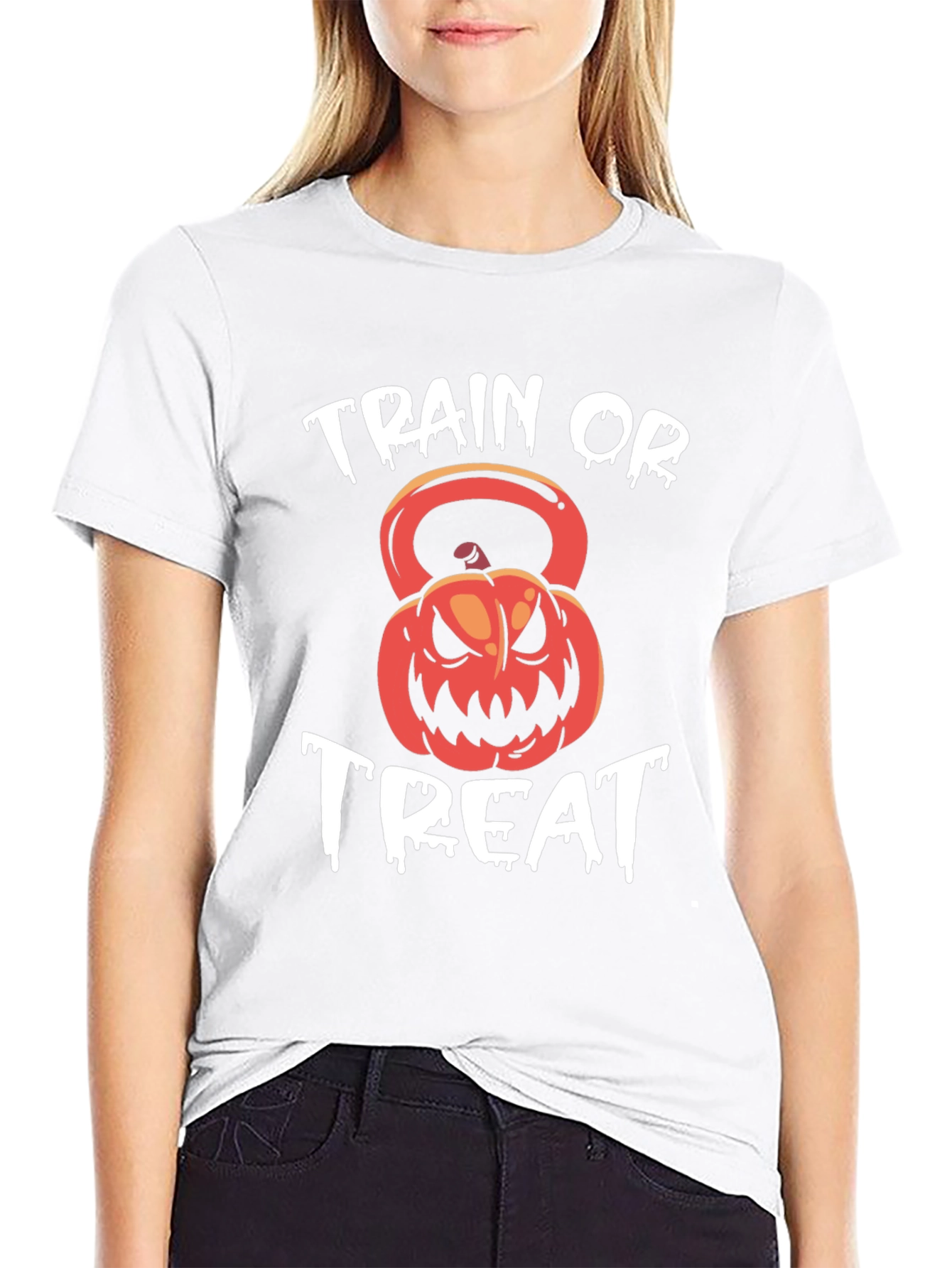 Train or Treat Halloween Kettlebell T-Shirt