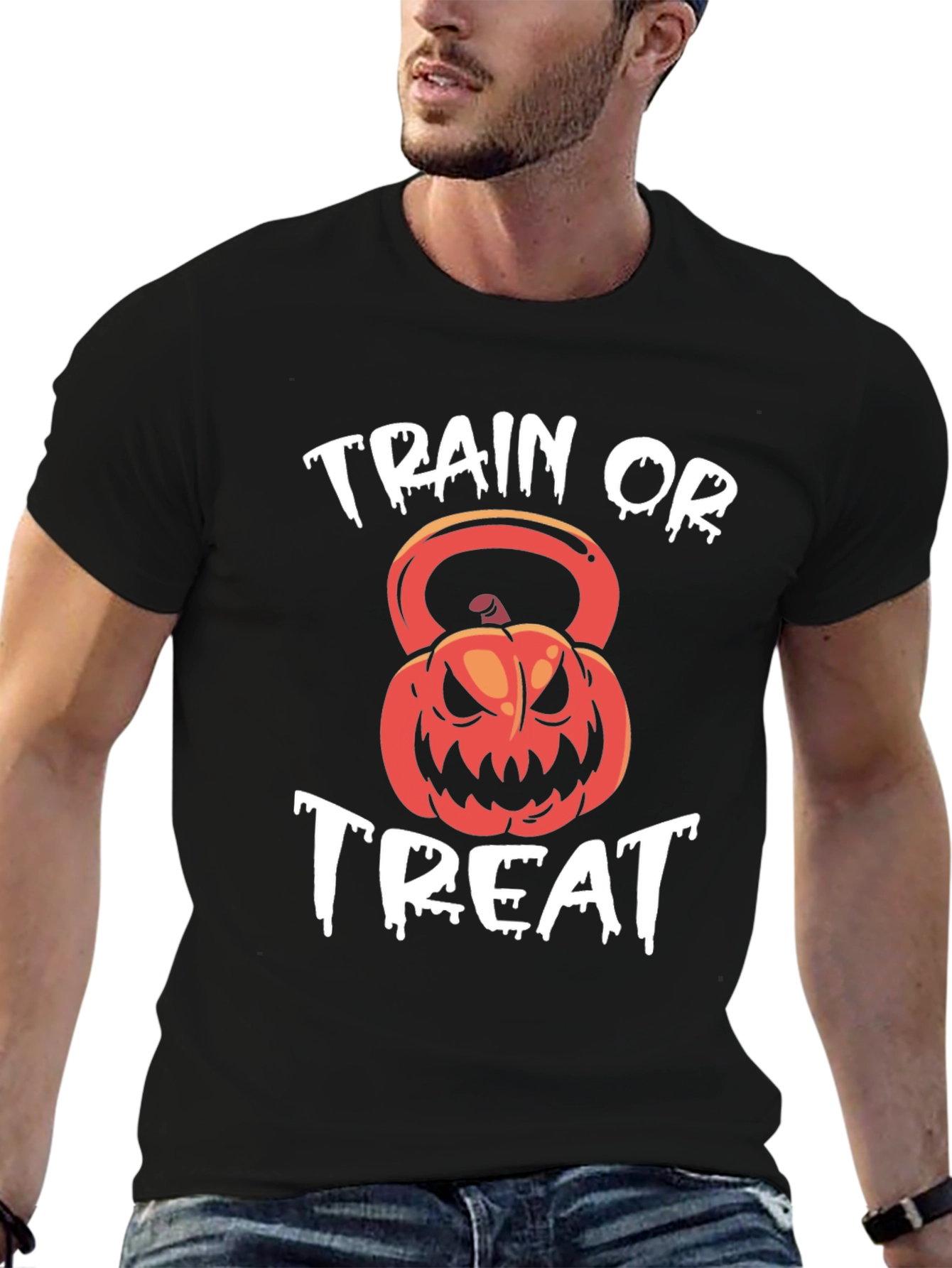 Train or Treat Halloween Kettlebell T-Shirt