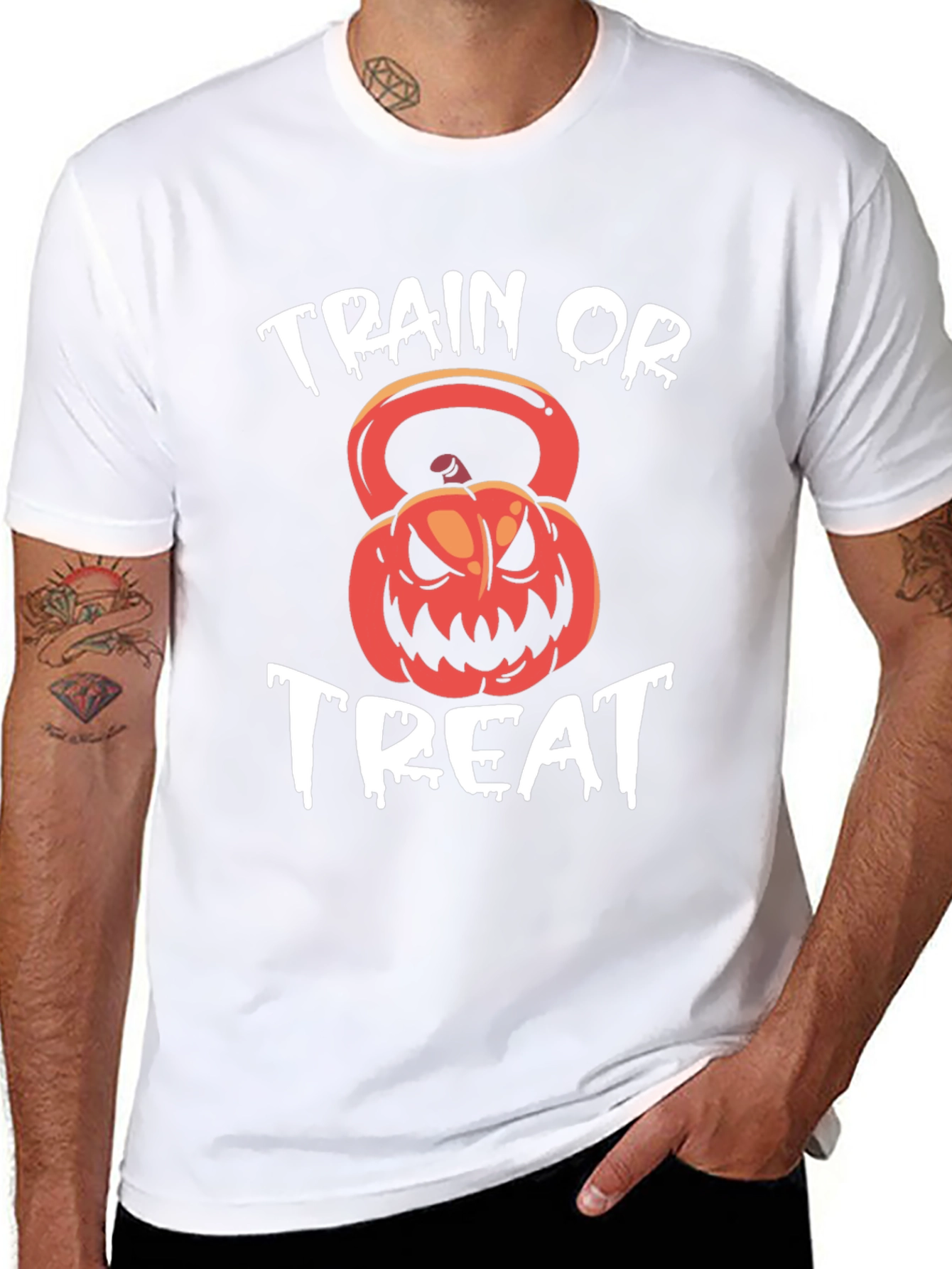Train or Treat Halloween Kettlebell T-Shirt