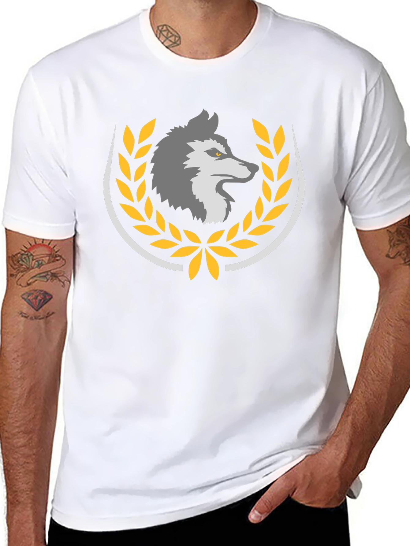 Wolf Crest Graphic Tee - Premium Black T-Shirt