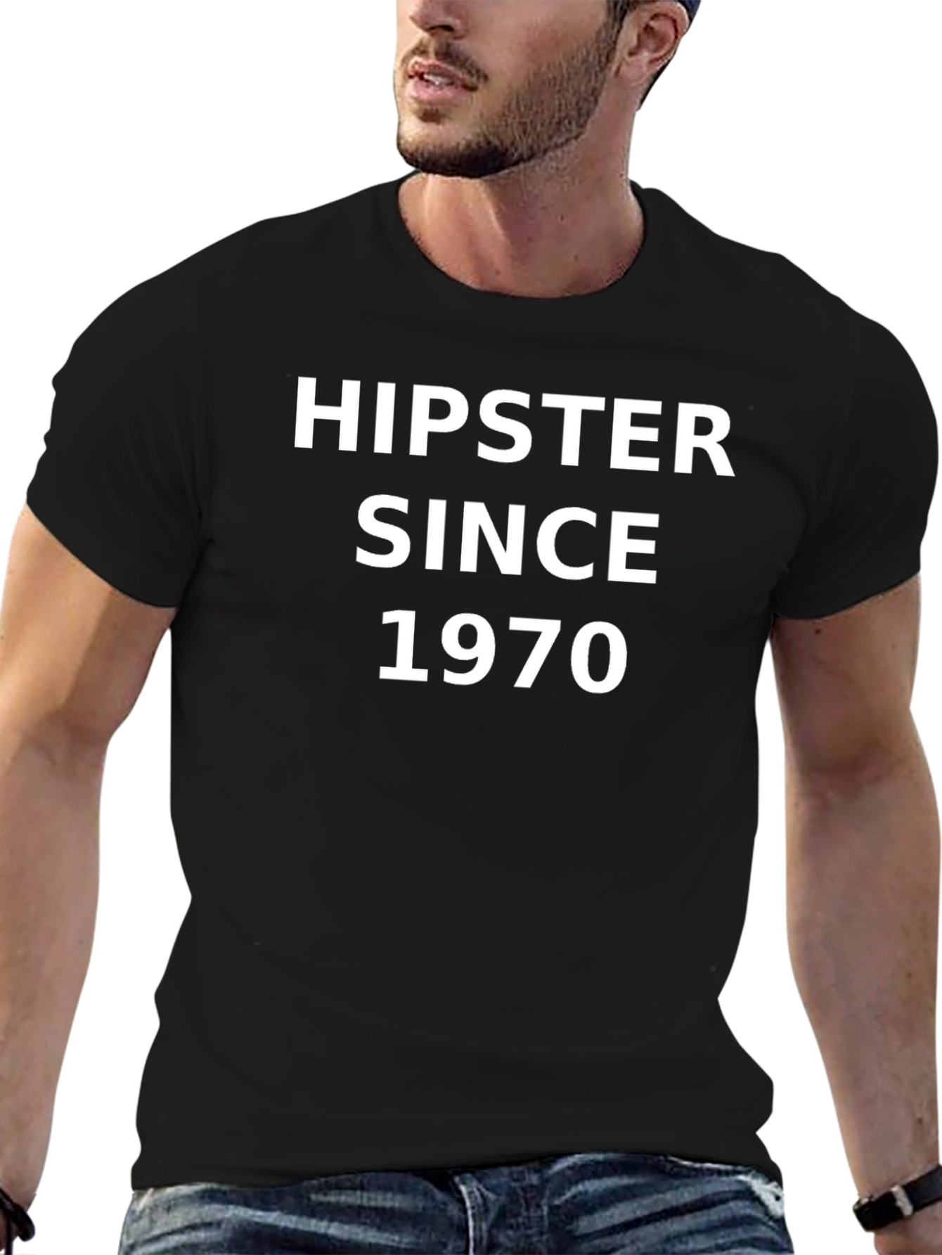 Hipster Since 1970 Black T-Shirt