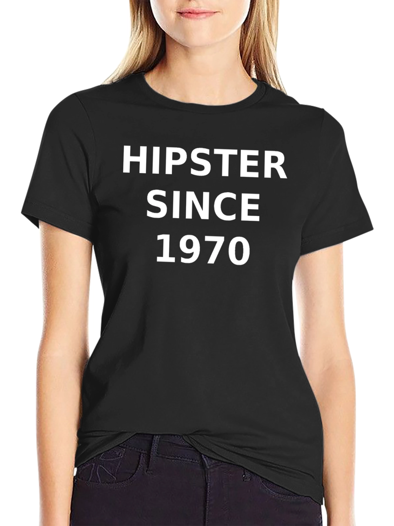 Hipster Since 1970 Black T-Shirt