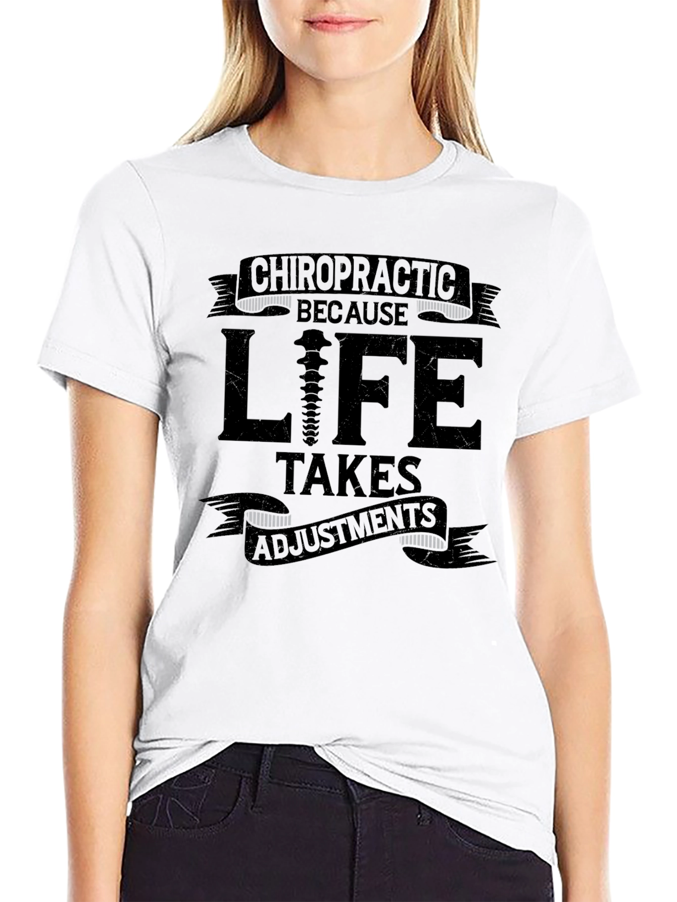 Chiropractic Life Adjustment T-Shirt - Black