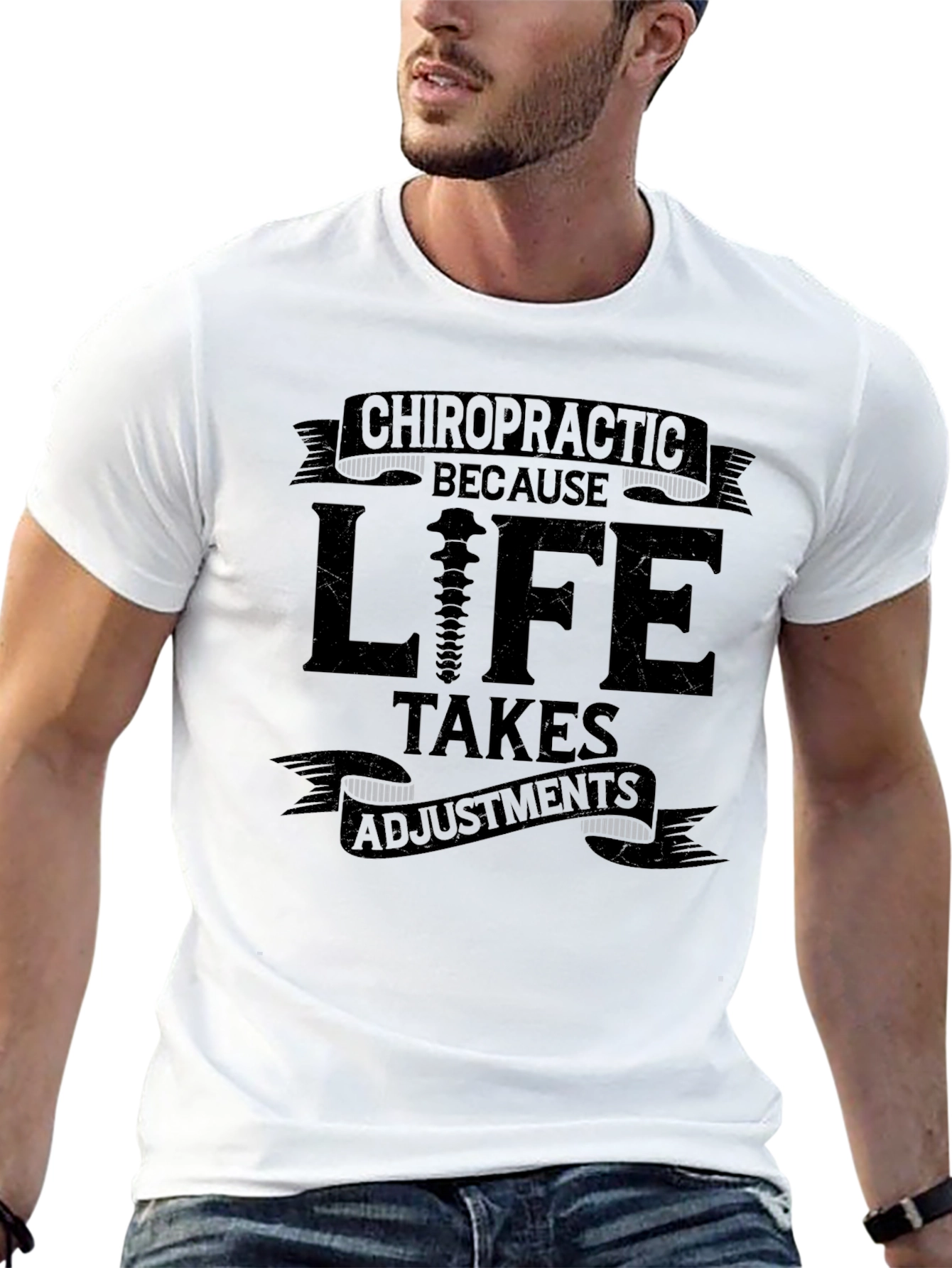 Chiropractic Life Adjustment T-Shirt - Black