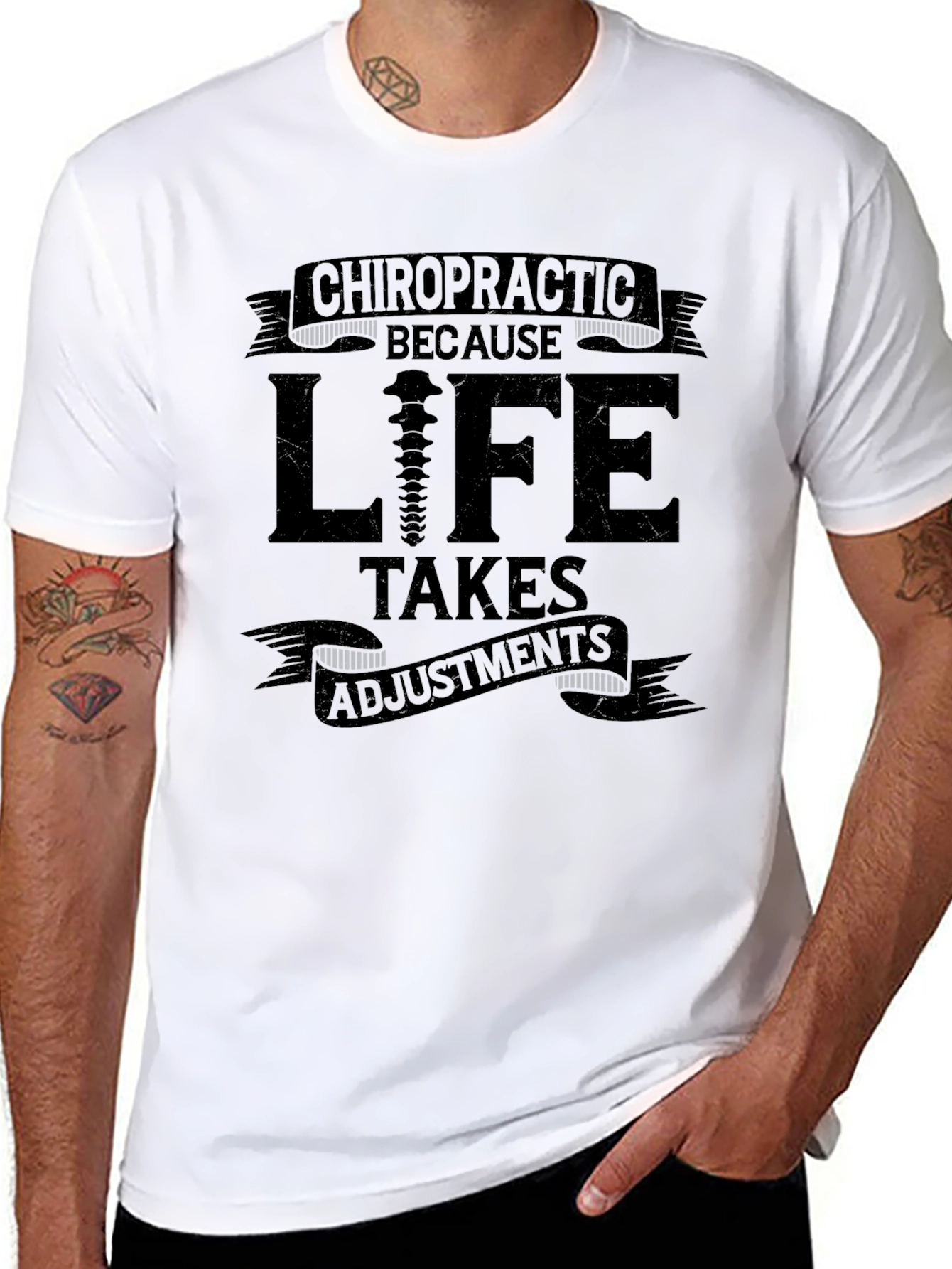 Chiropractic Life Adjustment T-Shirt - Black