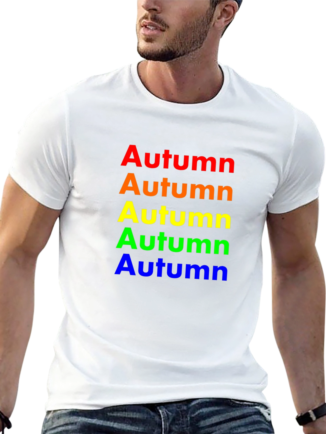 Rainbow Autumn T-Shirt - Soft Cotton Crew Neck Tee
