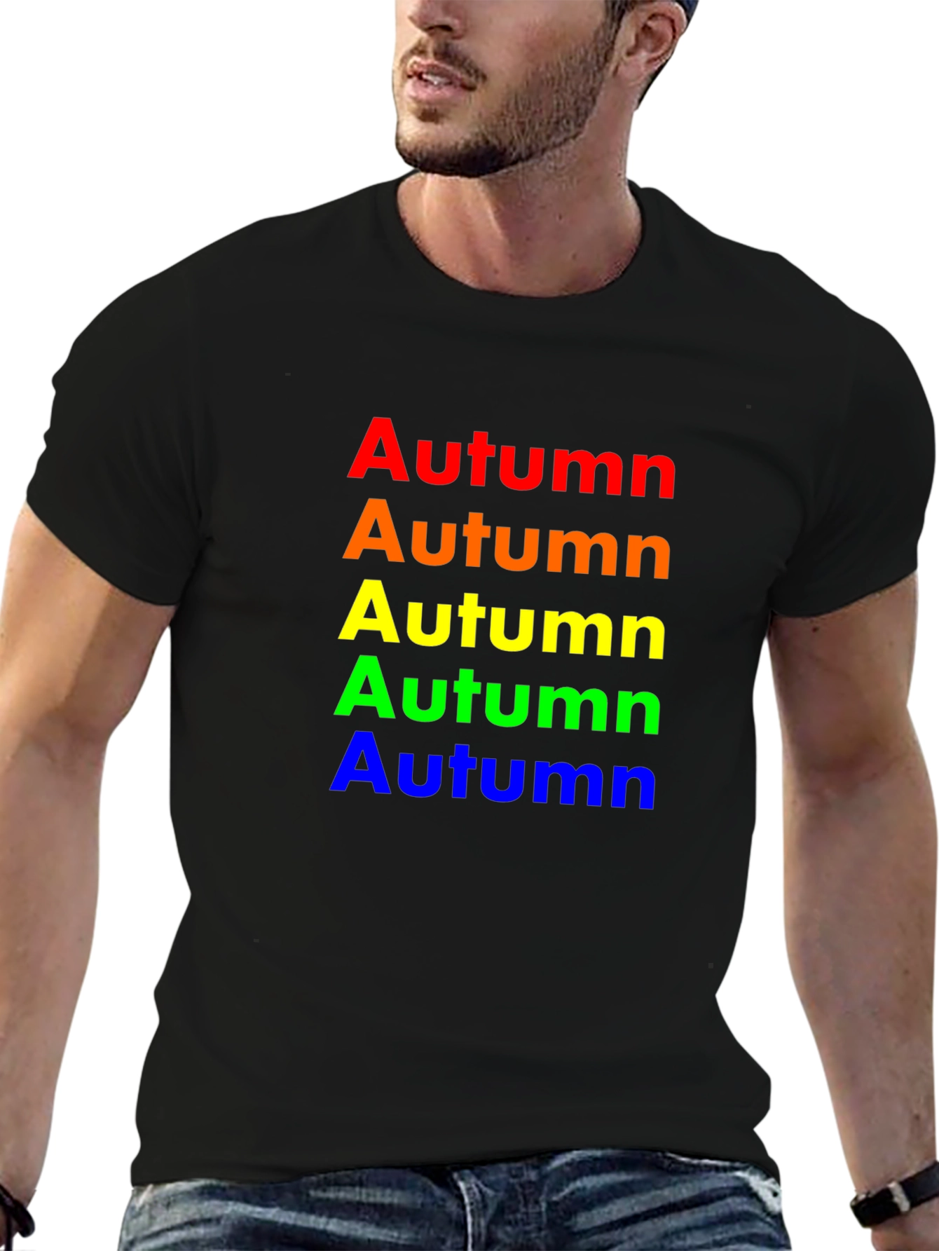 Rainbow Autumn T-Shirt - Soft Cotton Crew Neck Tee