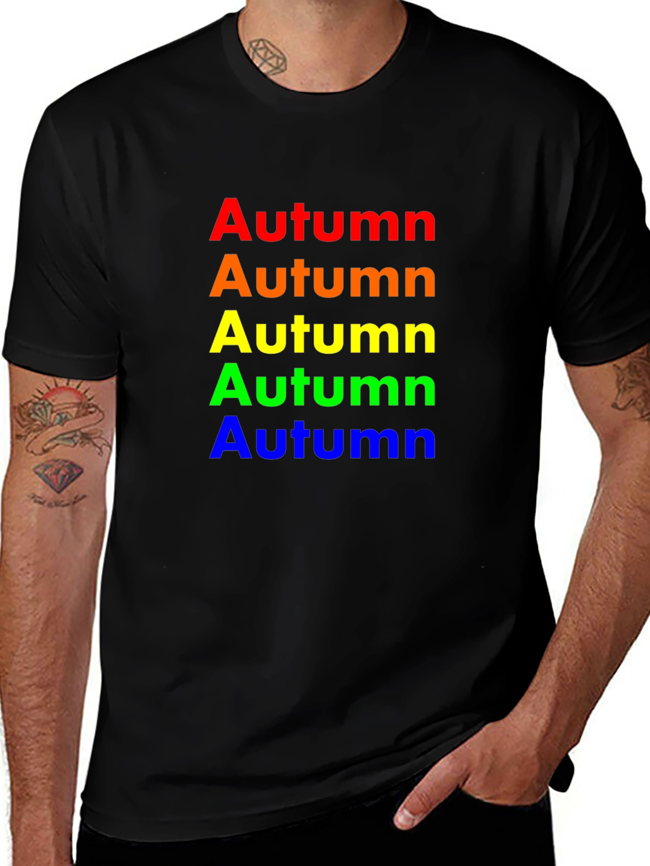 Rainbow Autumn T-Shirt - Soft Cotton Crew Neck Tee
