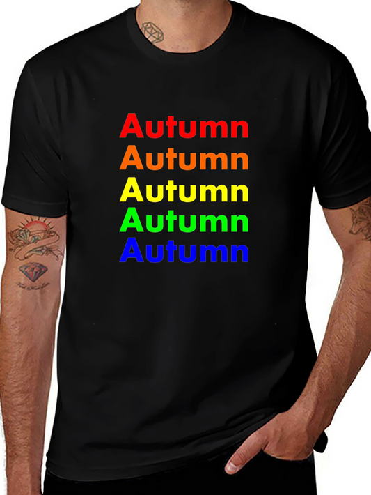 Rainbow Autumn T-Shirt - Soft Cotton Crew Neck Tee