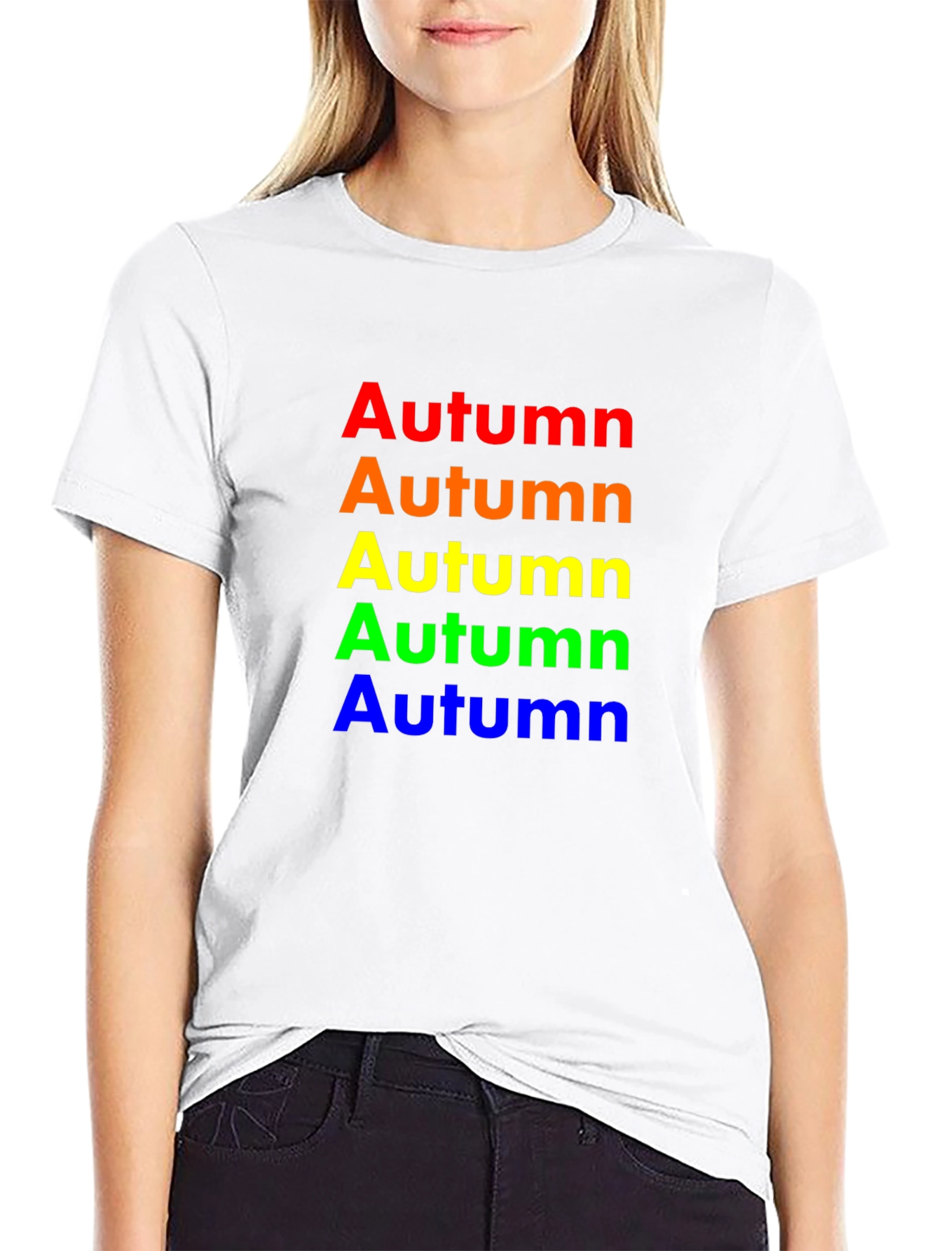 Rainbow Autumn T-Shirt - Soft Cotton Crew Neck Tee