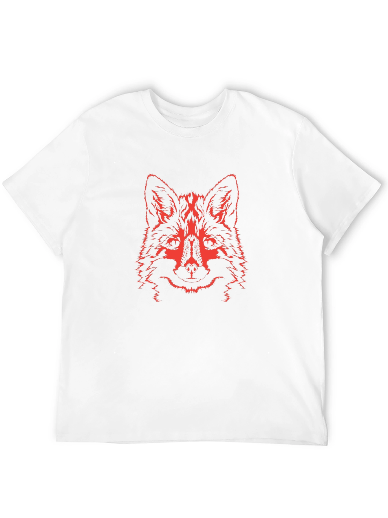 Red Wolf Graphic Print Black T-Shirt
