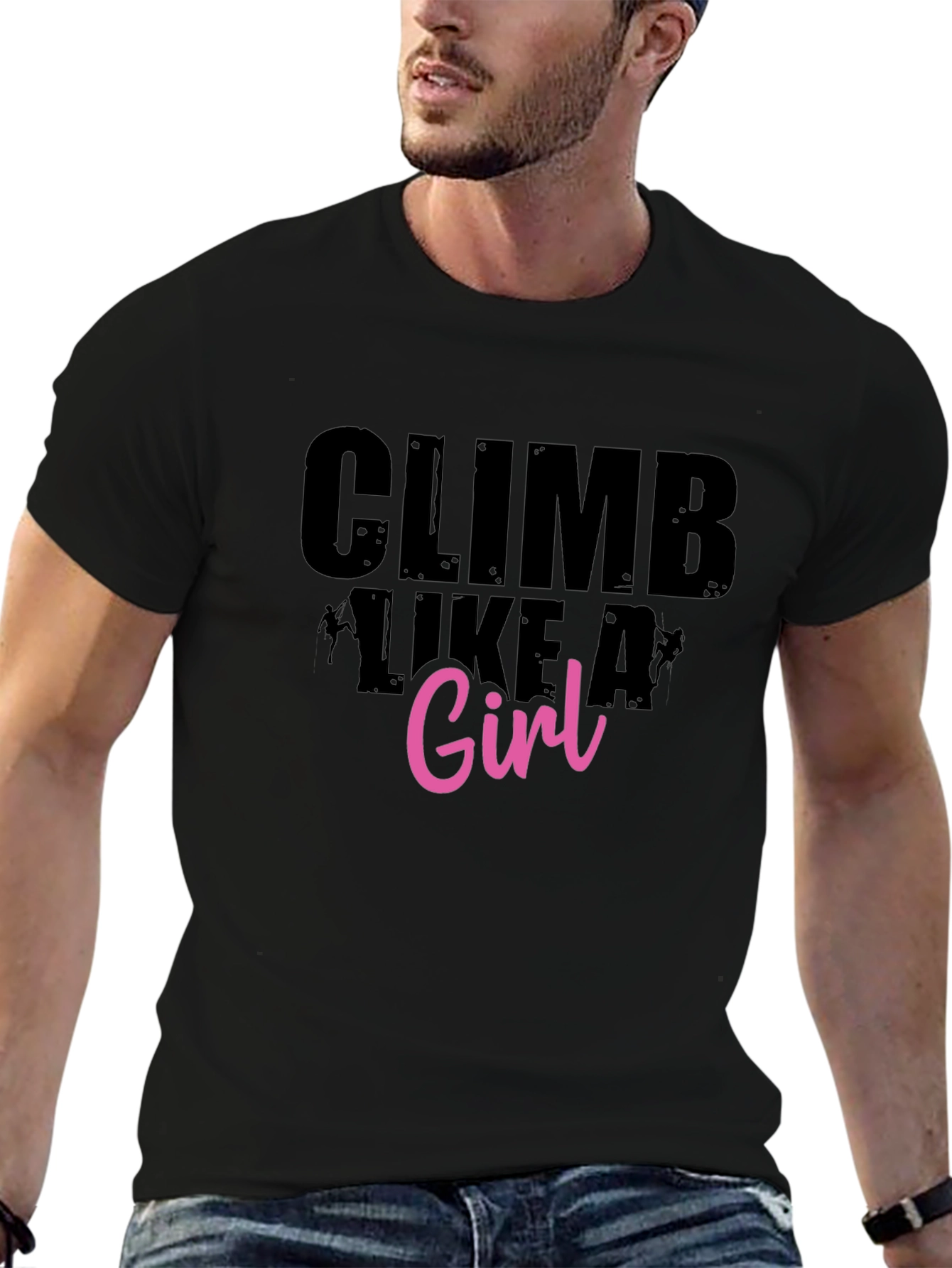 Climb Like A Girl Black Graphic Tee