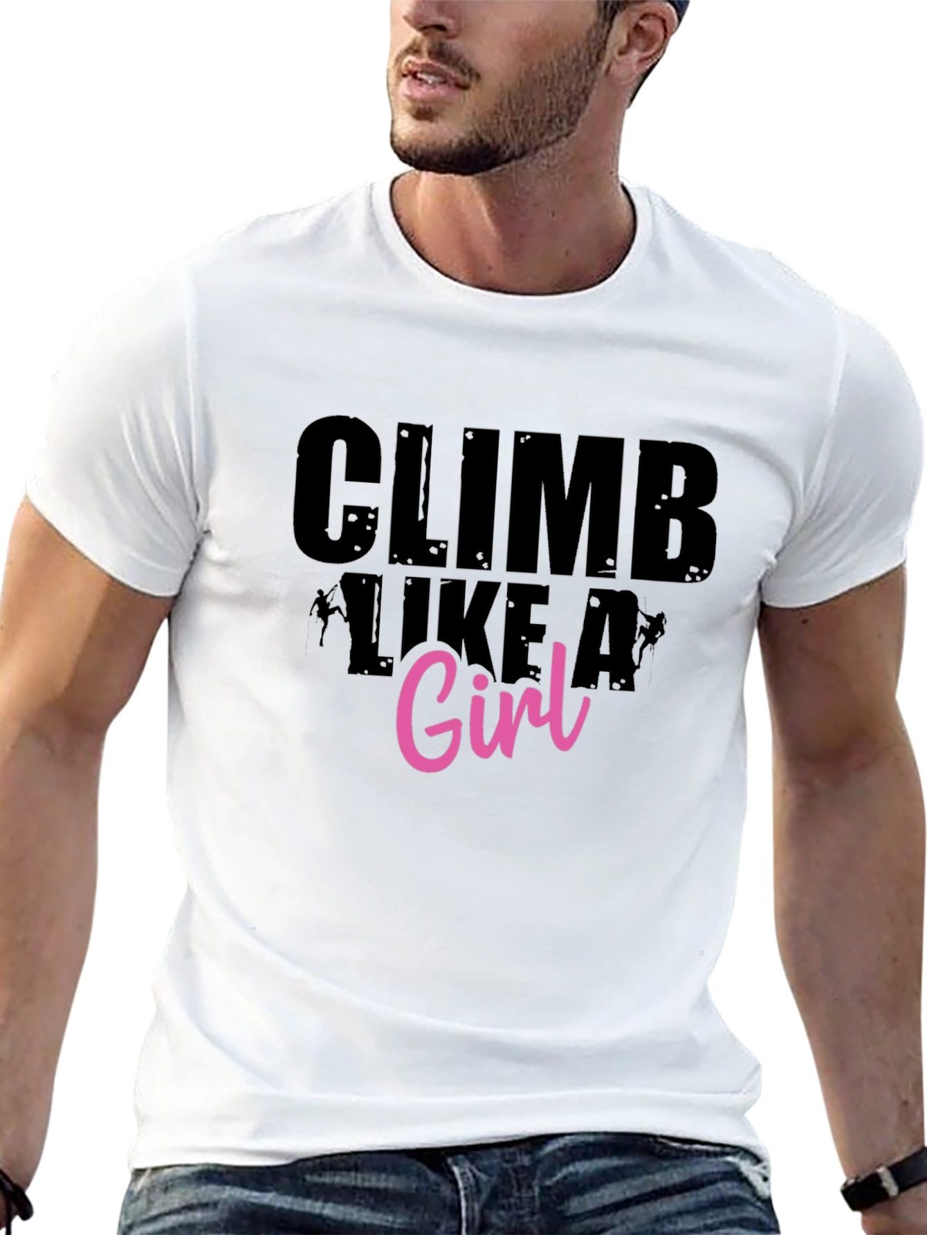 Climb Like A Girl Black Graphic Tee